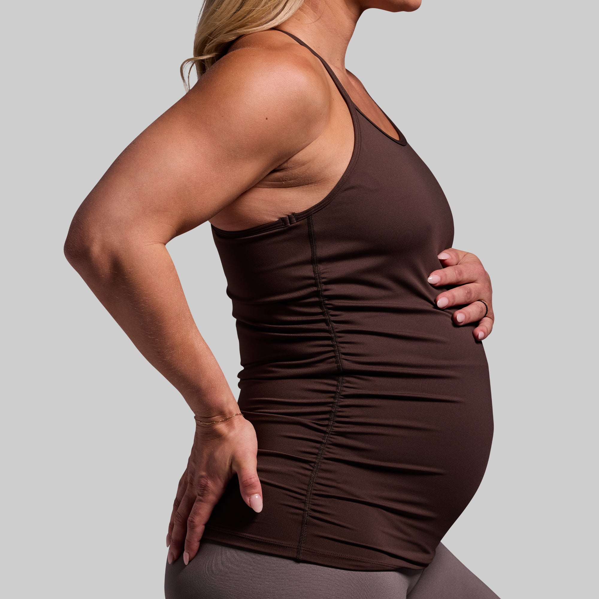 Maternity Drop Shot Tank (Dark Brown) - Image 3