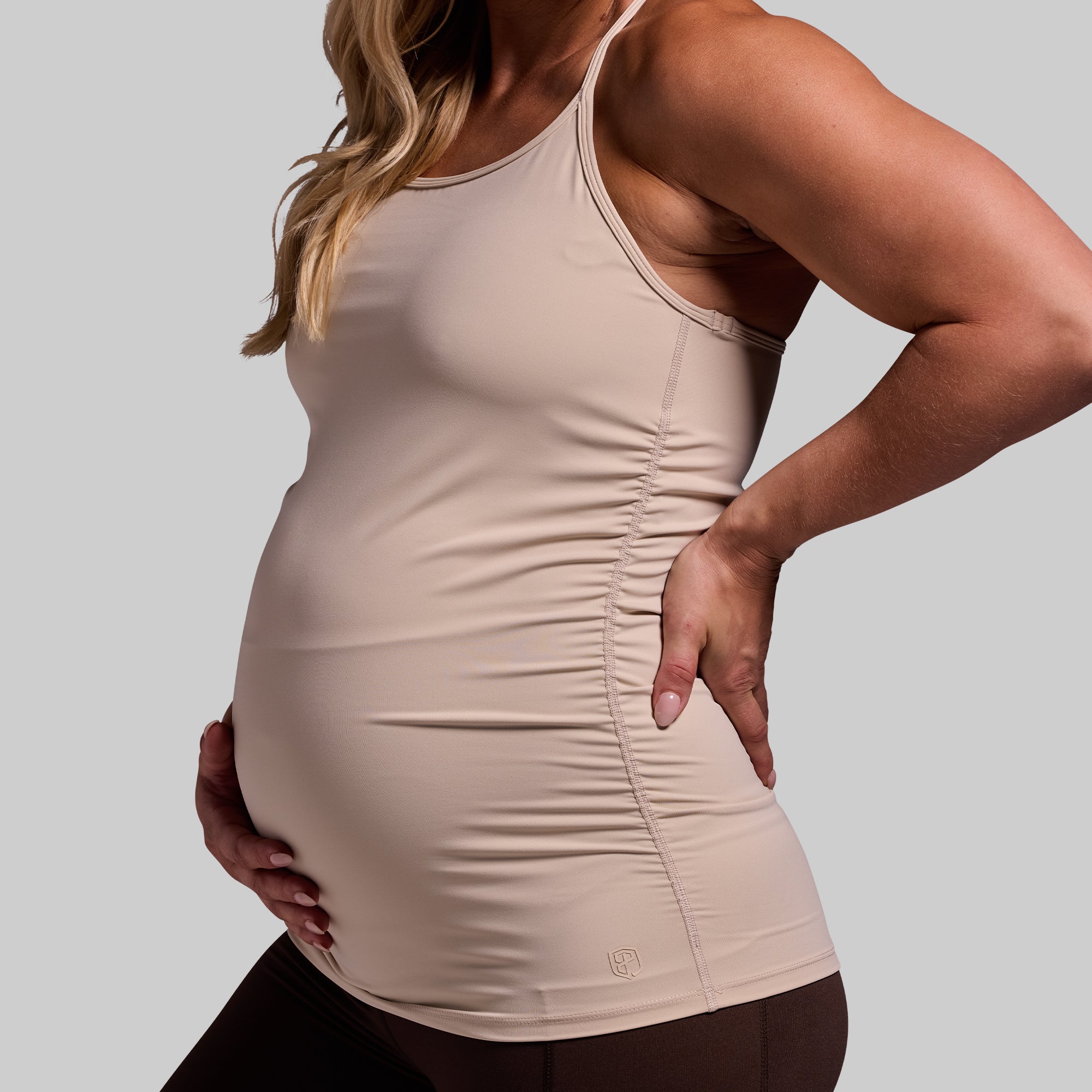 Maternity Drop Shot Tank (Oatmeal) - Image 3