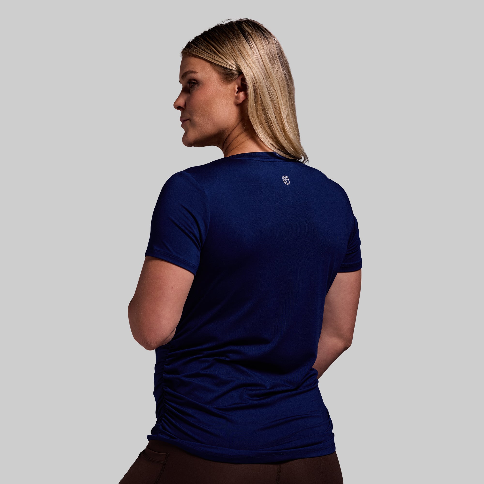 Maternity Athleisure Short Sleeve V-Neck (Blue Depths) - Image 2