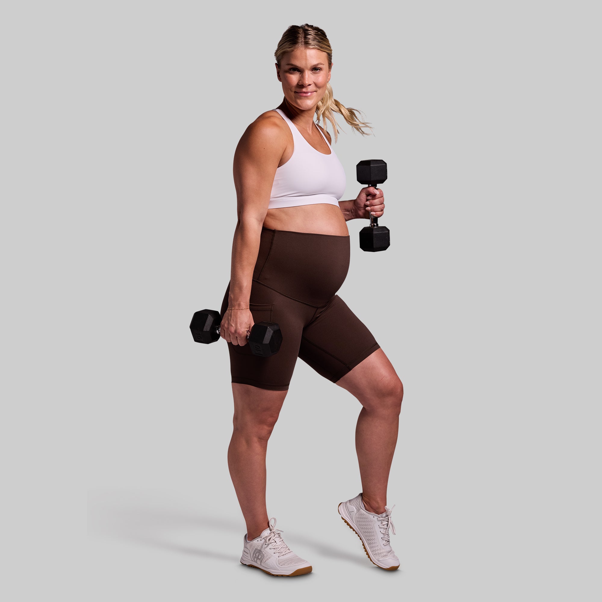 Maternity Biker Short (Dark Brown) - Image 6