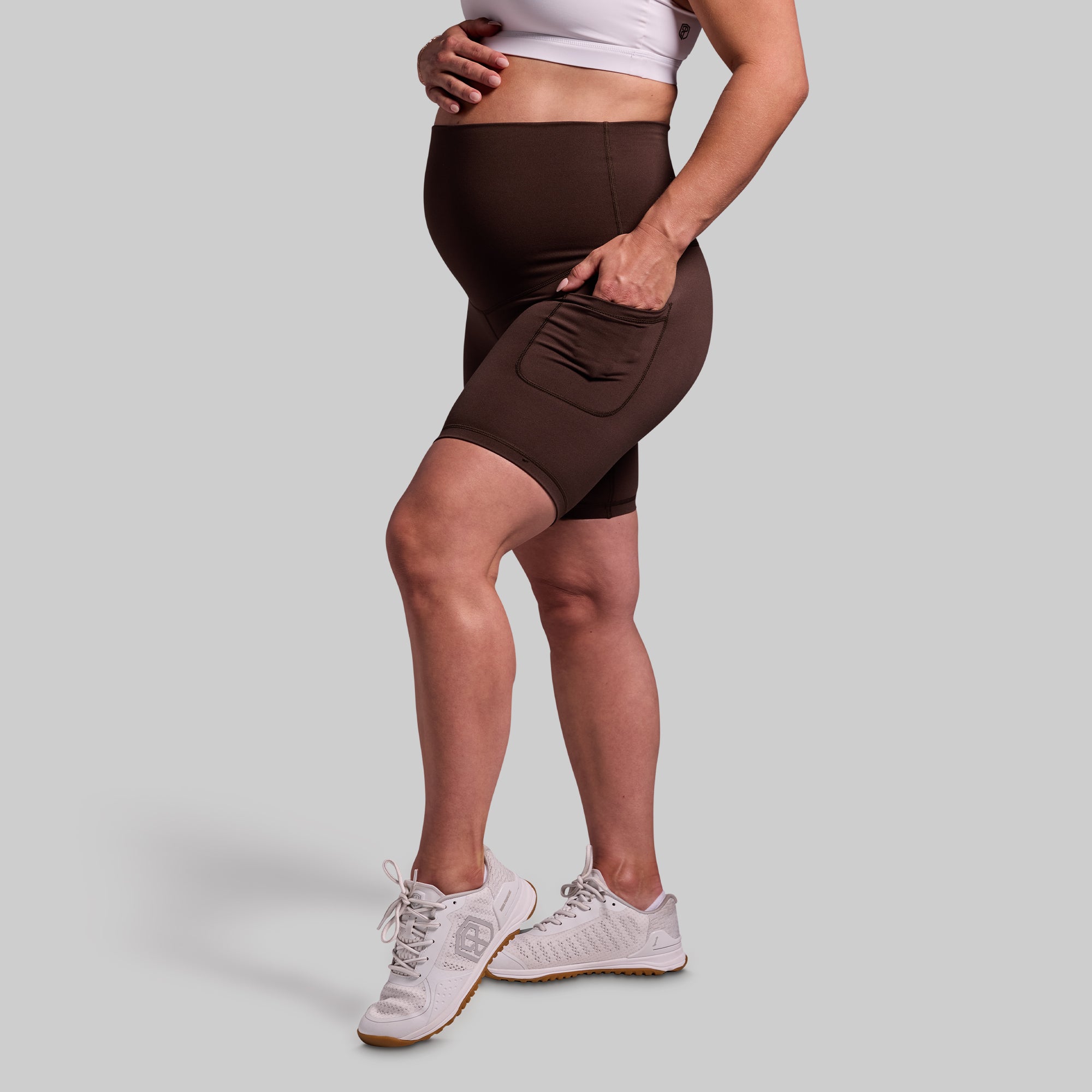 Maternity Biker Short (Dark Brown) - Image 4