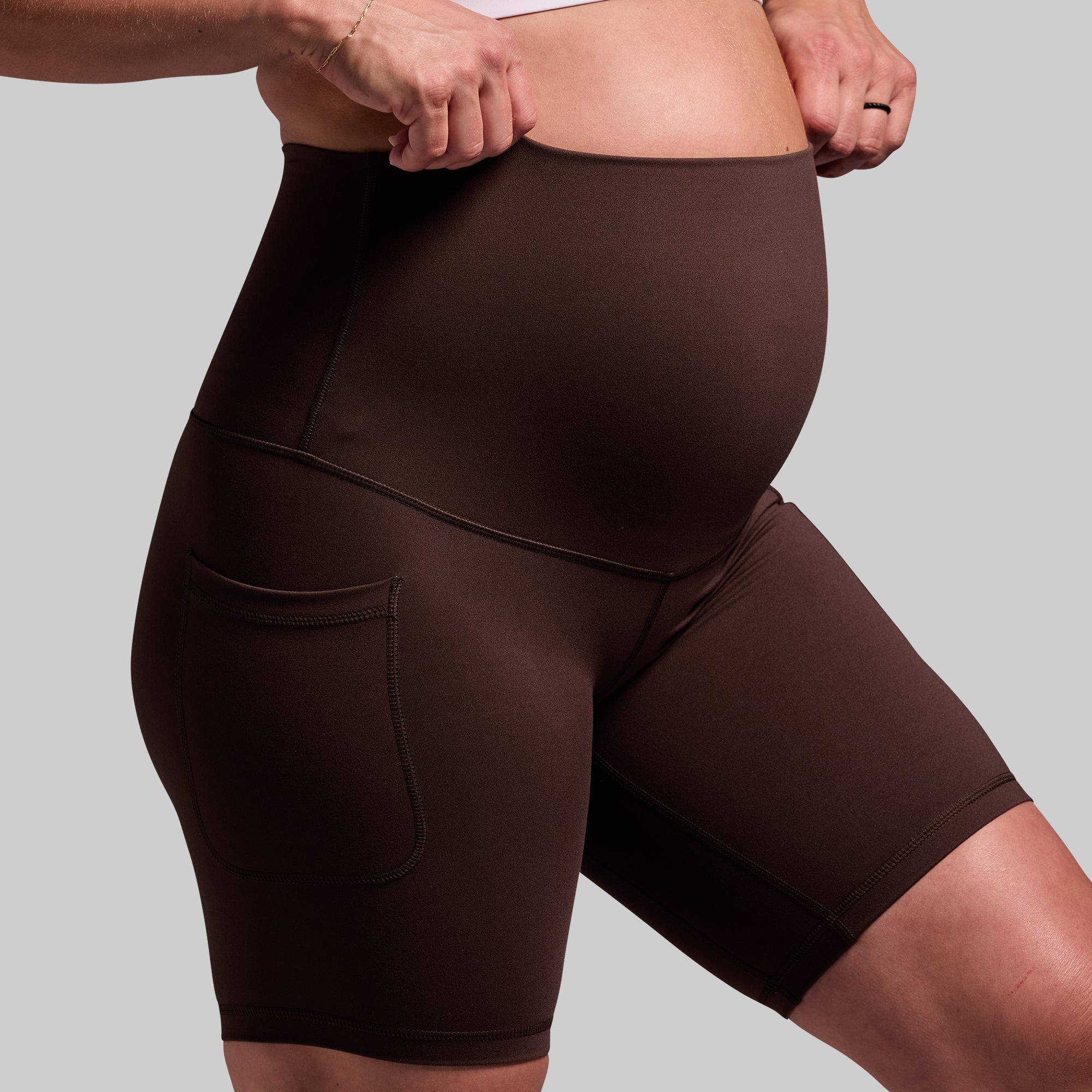 Maternity Biker Short (Dark Brown) - Image 3