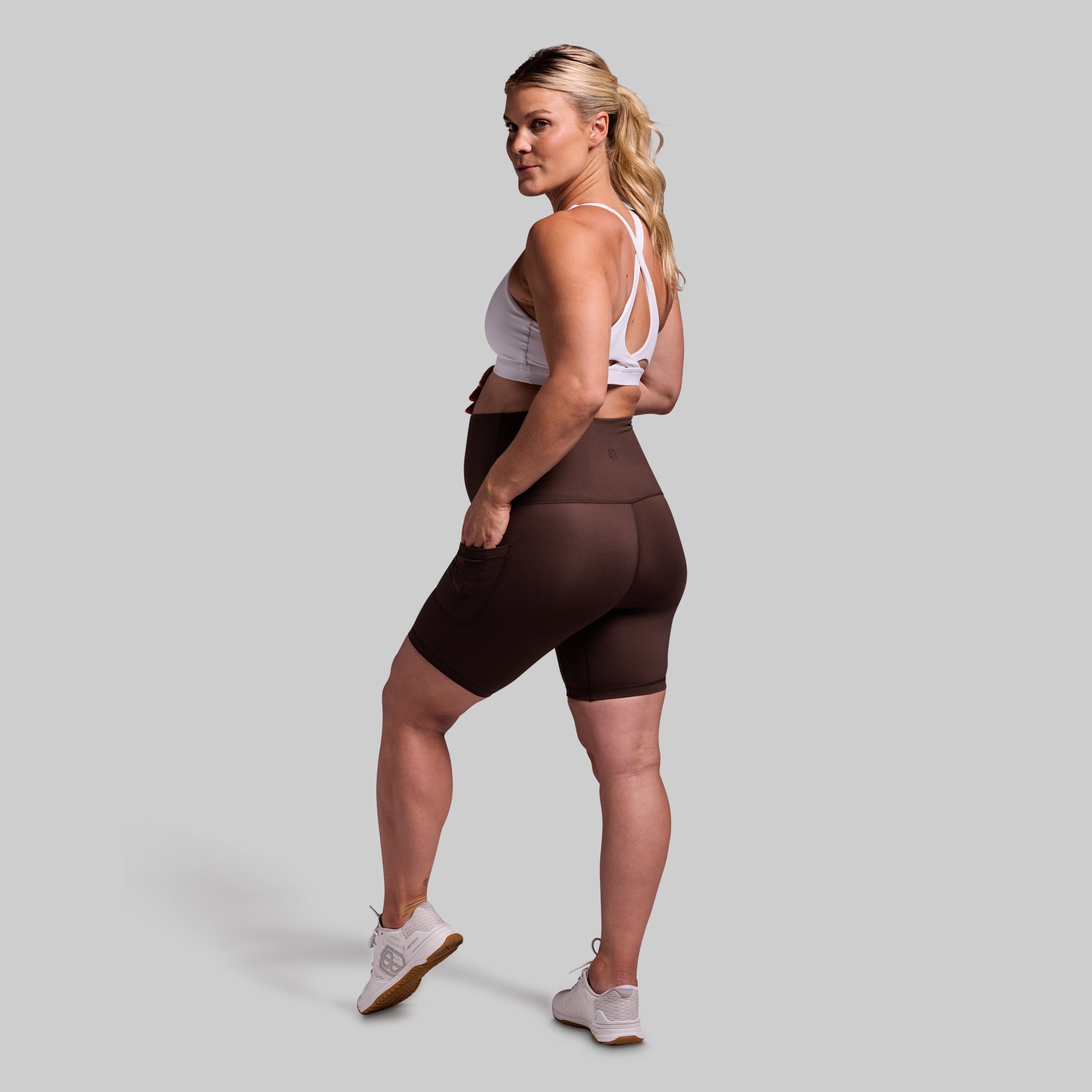 Maternity Biker Short (Dark Brown) - Image 7