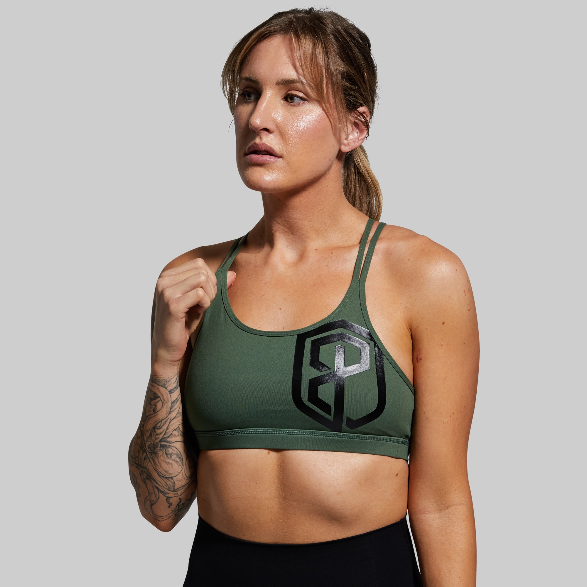 Warrior Original Sports Bra (Brand Strength-Forest Green) - Image 2