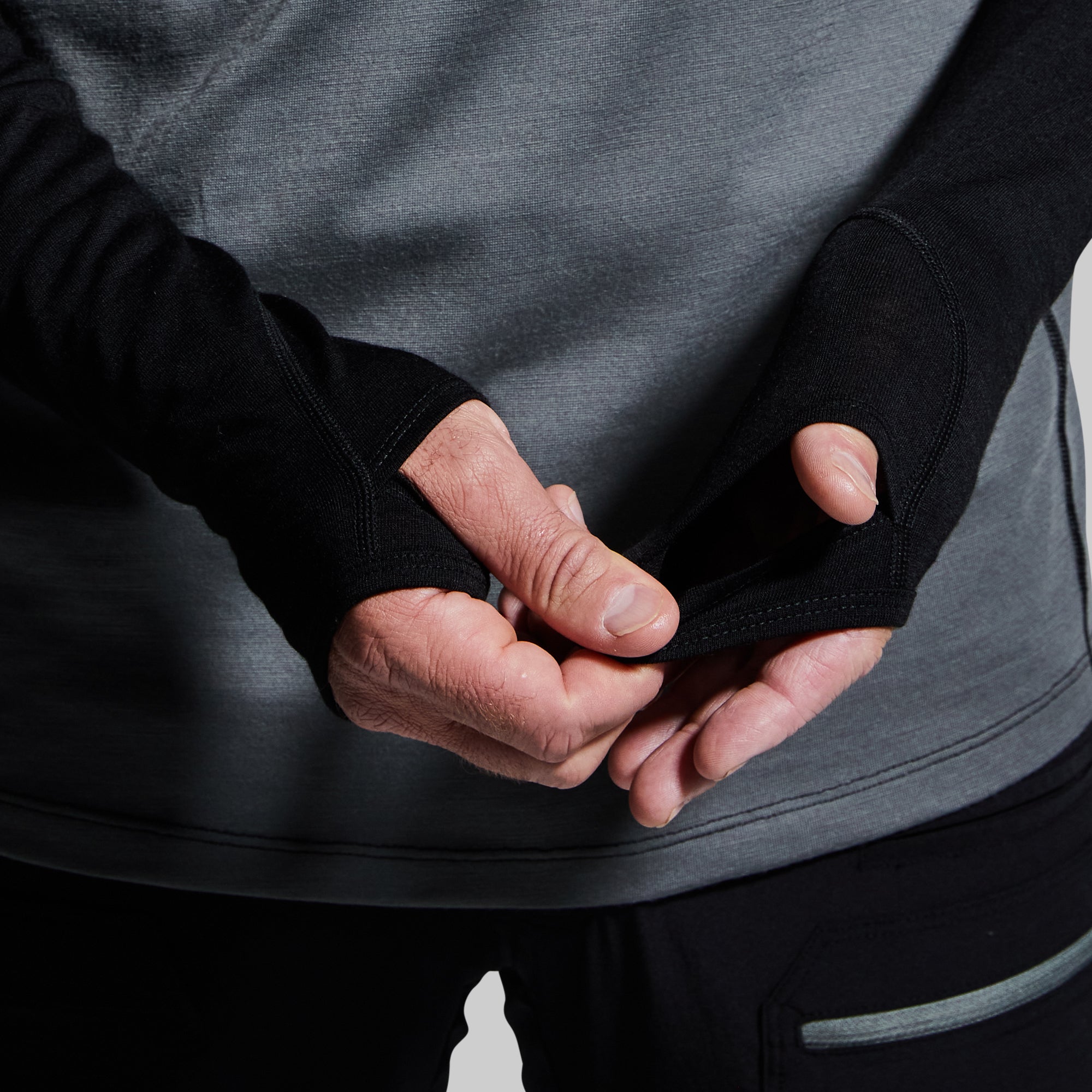 Men's Ridgeline Half Zip Hoodie (Black) - Image 4