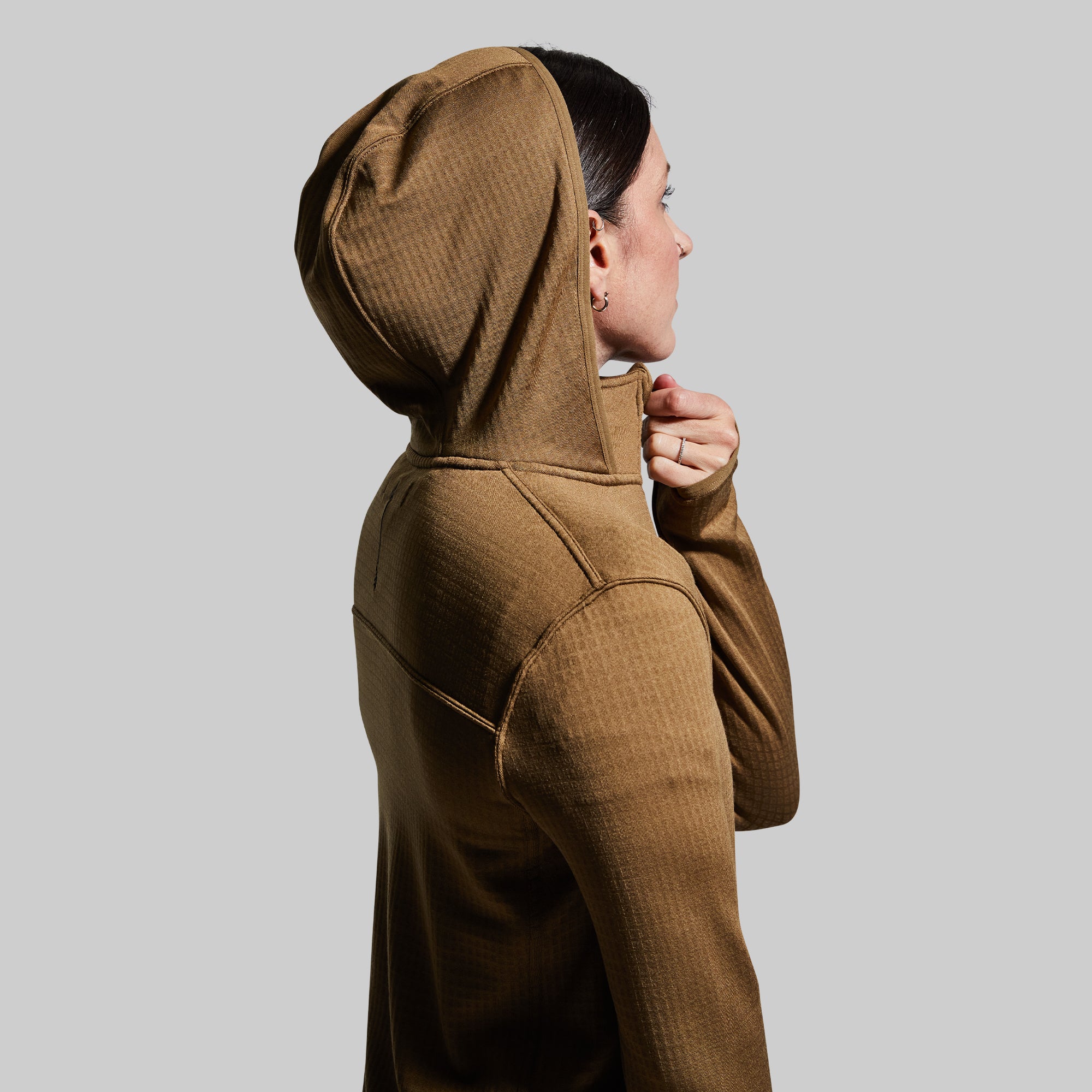 Women's Quiver Half Zip Hoodie (Coyote Brown) - Image 6