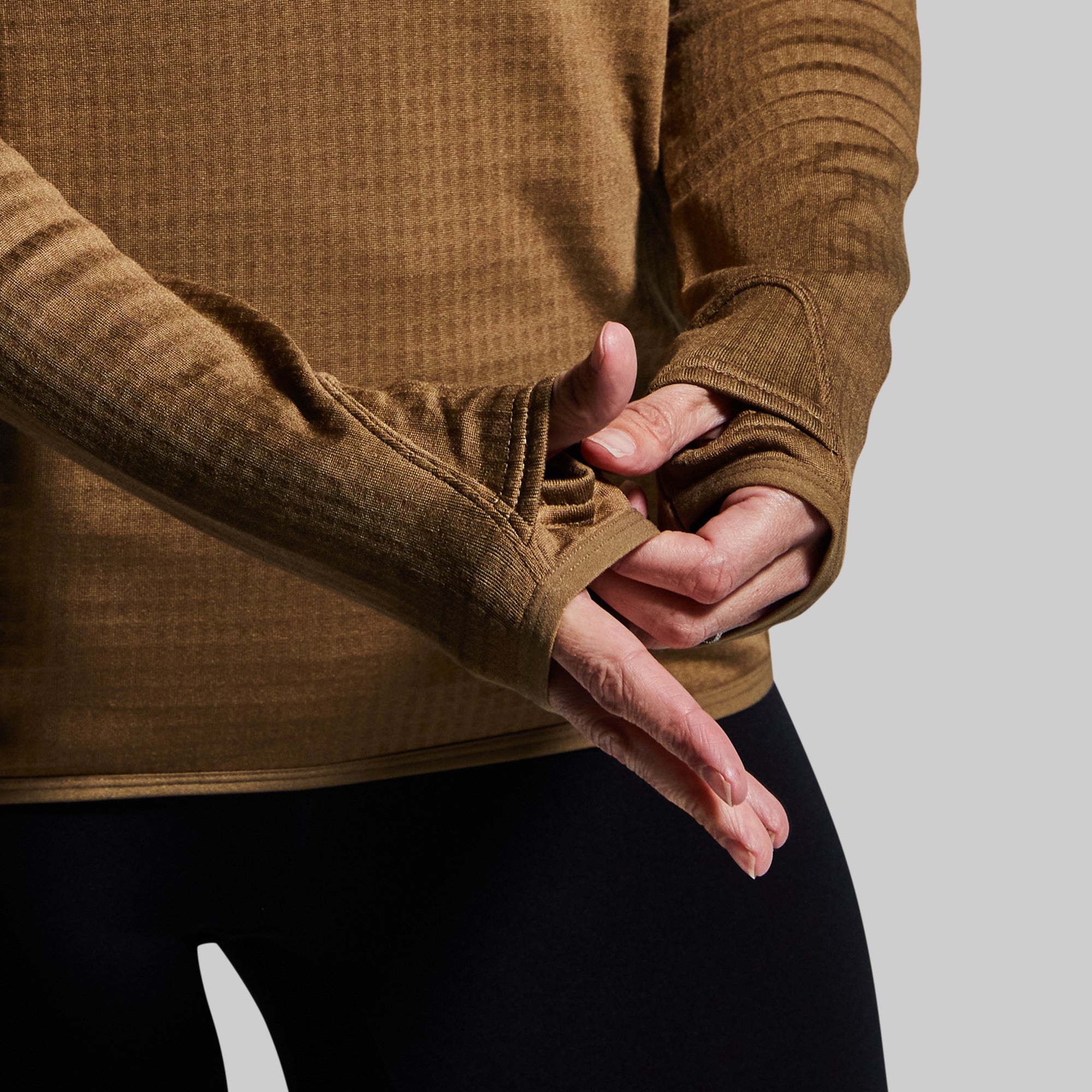 Women's Quiver Half Zip Hoodie (Coyote Brown) - Image 5