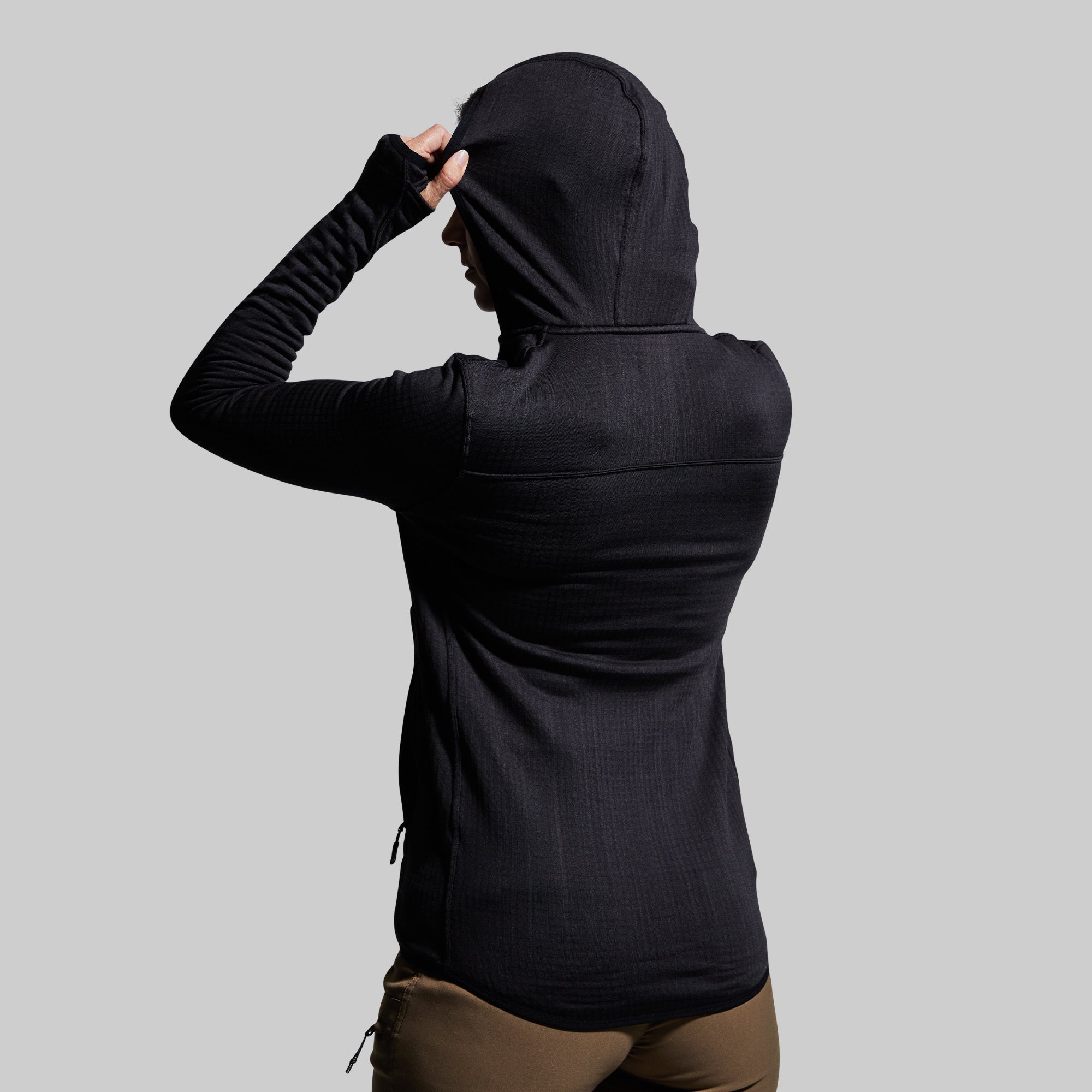 Women's Quiver Half Zip Hoodie (Black) - Image 3