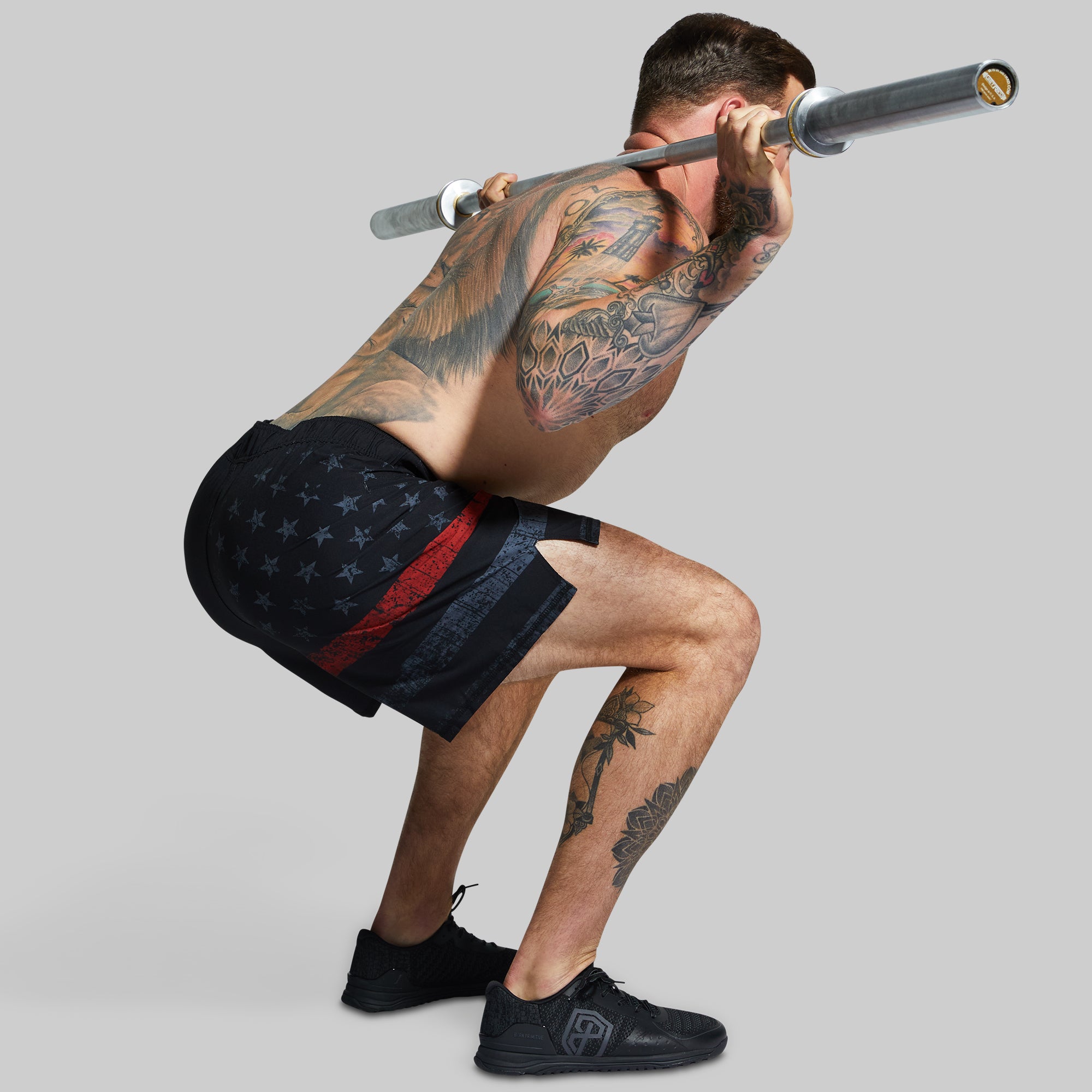 American Defender Short Velcro 3.0 (Thin Red Line Gunmetal) - Image 2