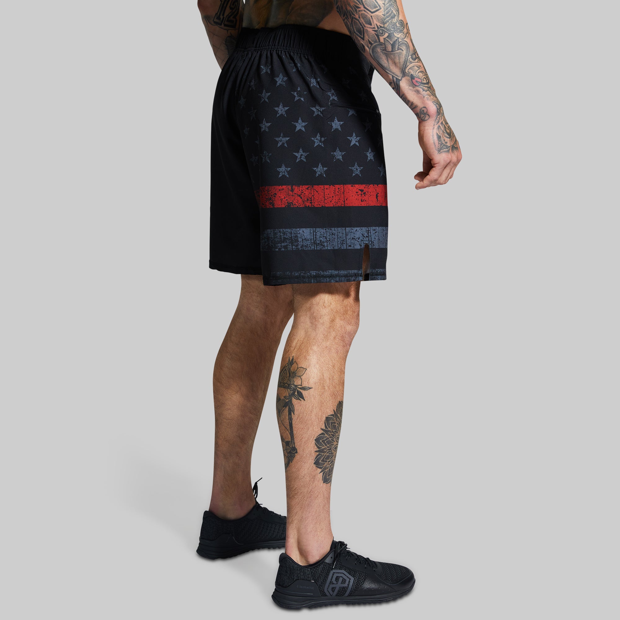 American Defender Short Velcro 3.0 (Thin Red Line Gunmetal) - Image 4