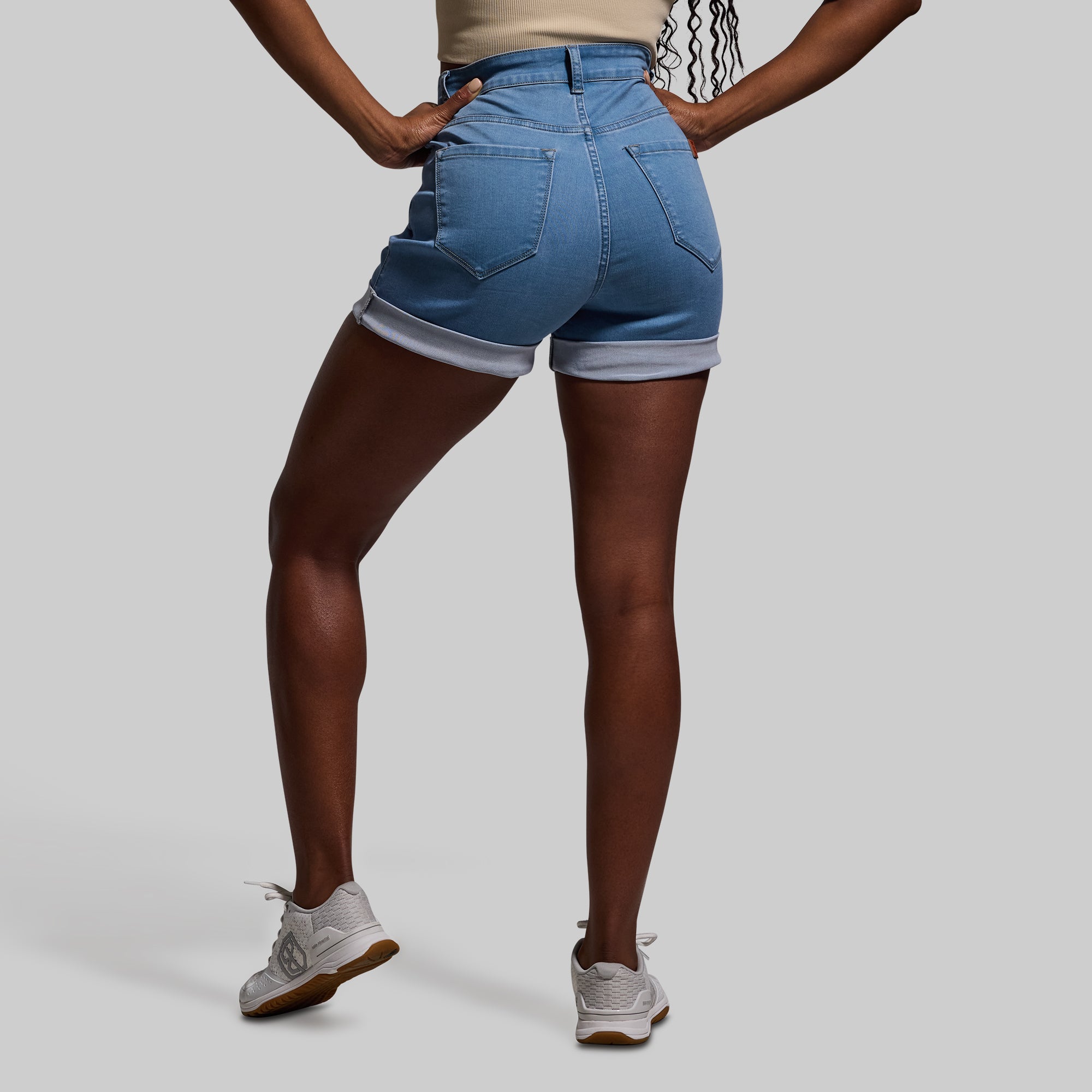 FLEX Stretchy Mom Jean Short (Light Wash) - Image 5