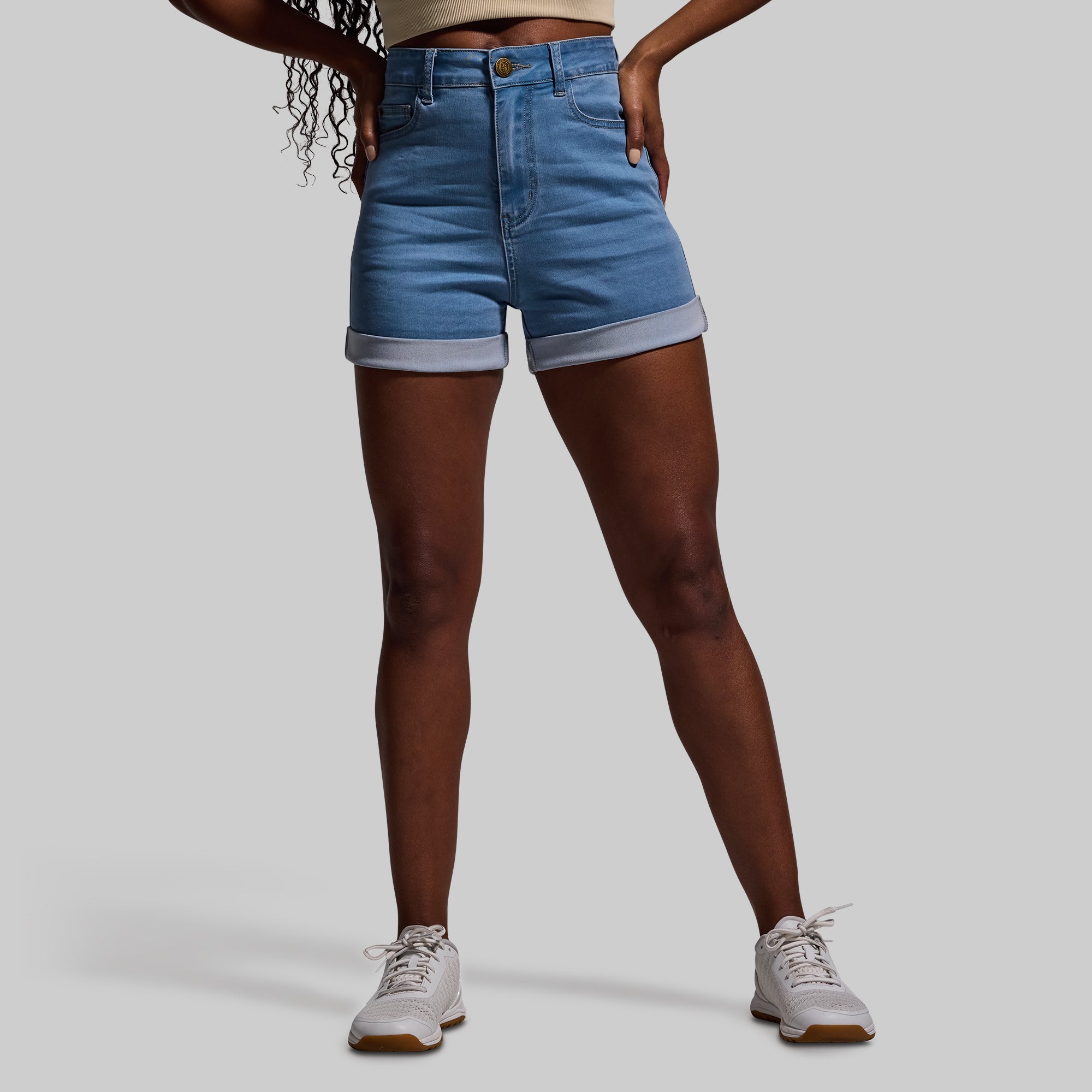 FLEX Stretchy Mom Jean Short (Light Wash) - Image 4
