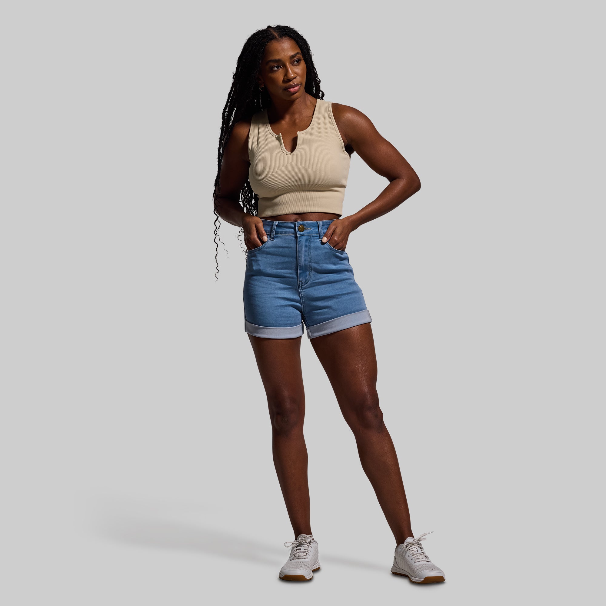 FLEX Stretchy Mom Jean Short (Light Wash) - Image 6