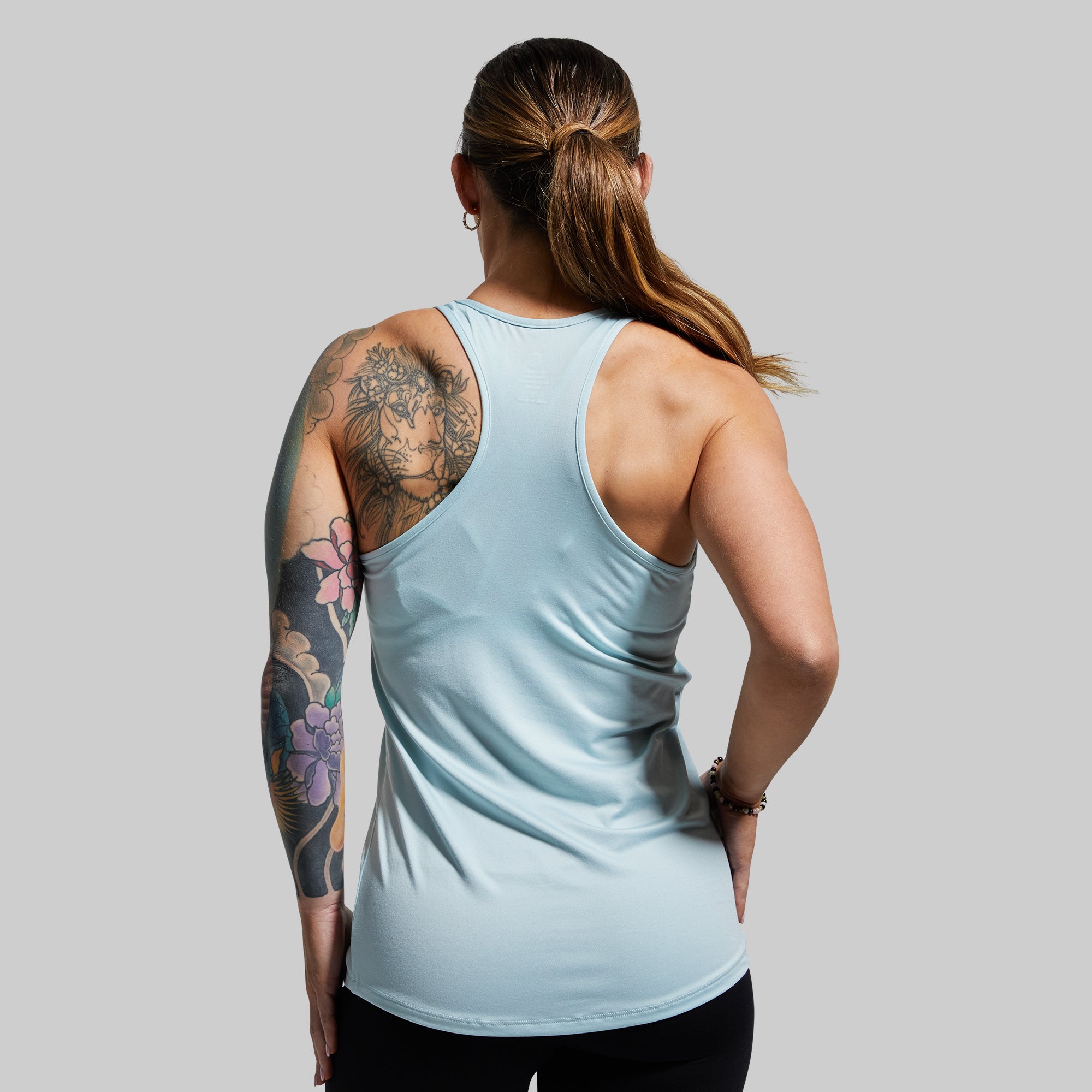 Floral Calligraphy Staple Tank (Sky Blue) - Image 2