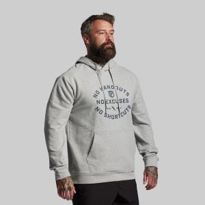 No Excuses Men's Unmatched Hoodie (Heather Grey)