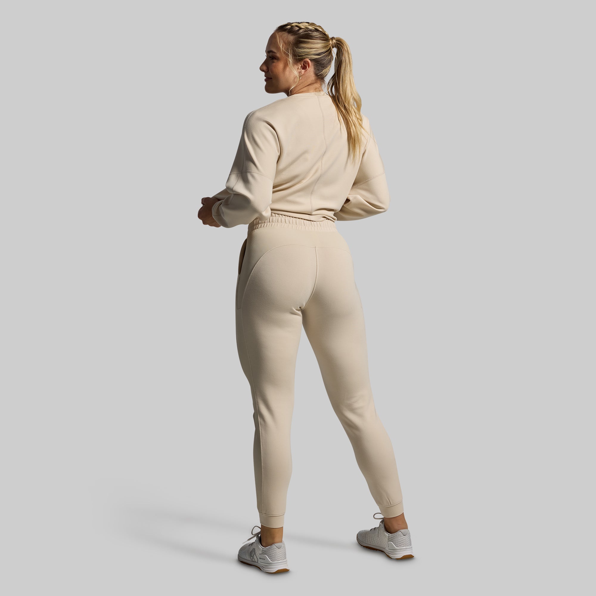 Lounge Lux Cropped Pullover (Oatmeal) - Image 7