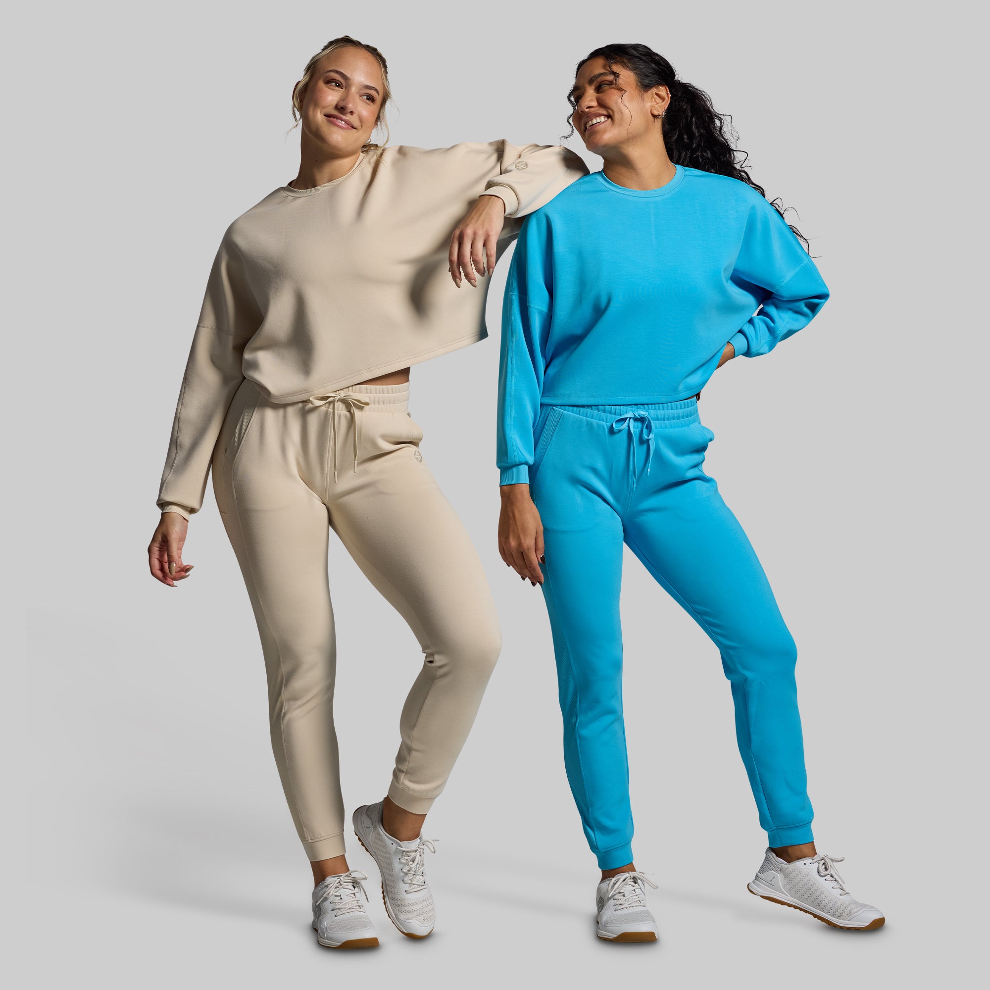 Lounge Lux Cropped Pullover (Oatmeal) - Image 6