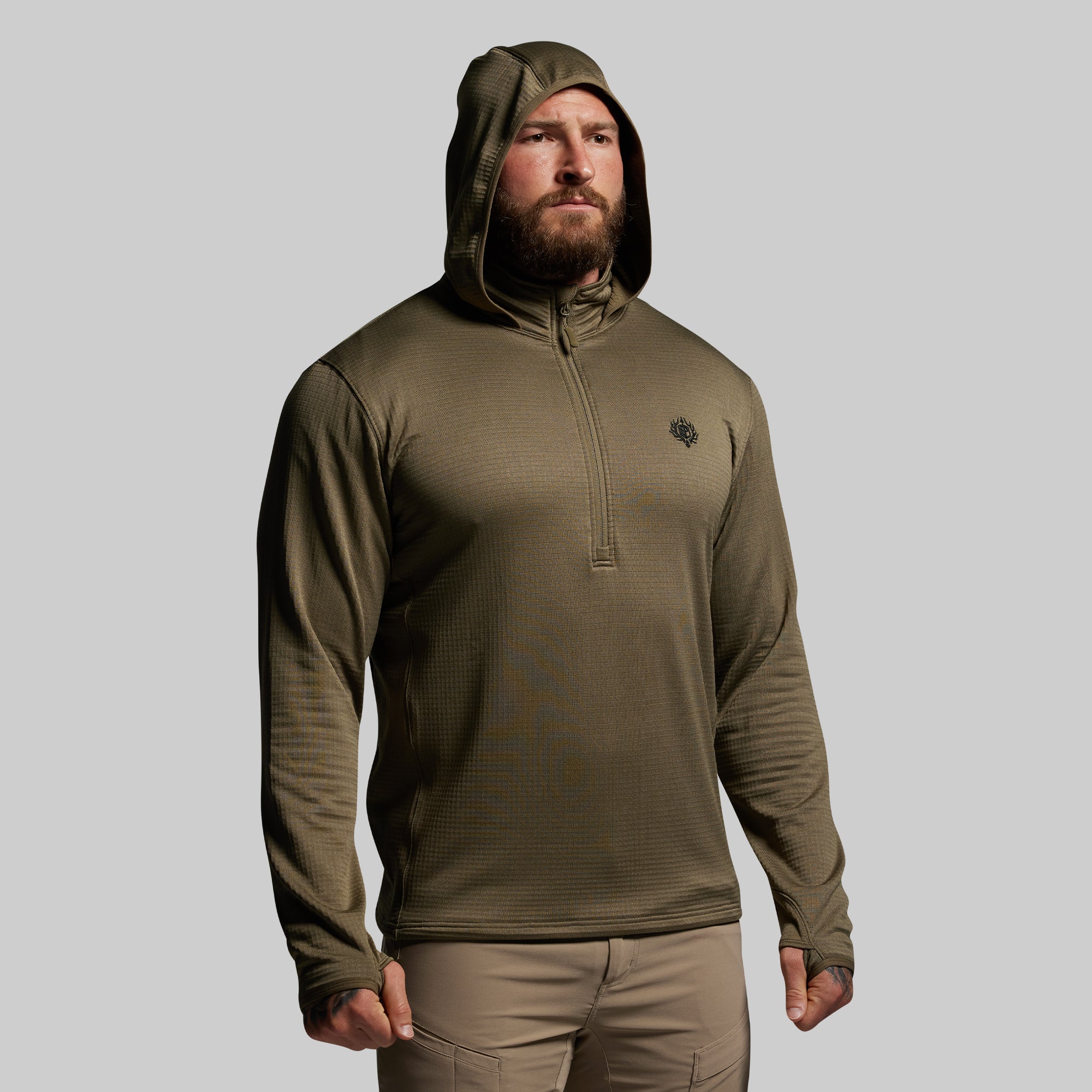 Quiver Half Zip Hoodie 2.0 (OD Green) - Image 3