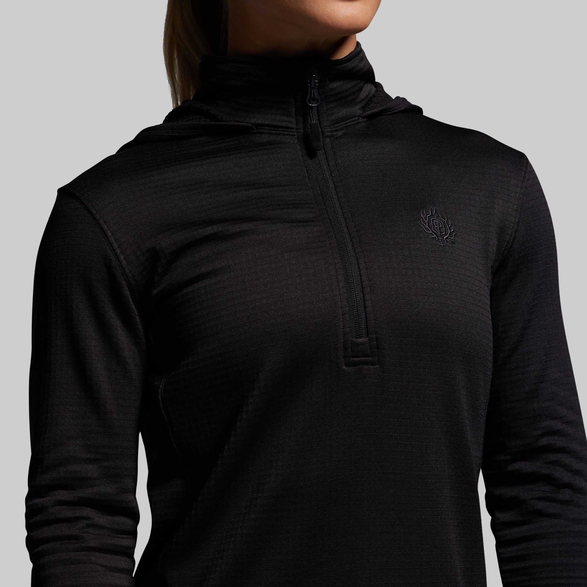 Women's Quiver Half Zip Hoodie 2.0 (Black) - Image 4