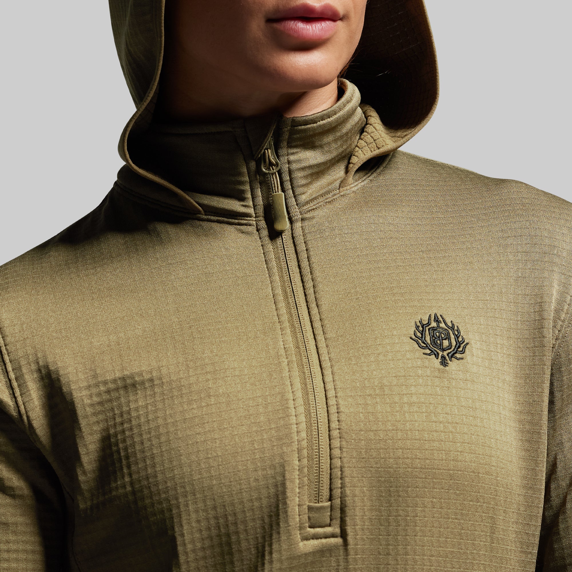 Women's Quiver Half Zip Hoodie 2.0 (OD Green) - Image 8
