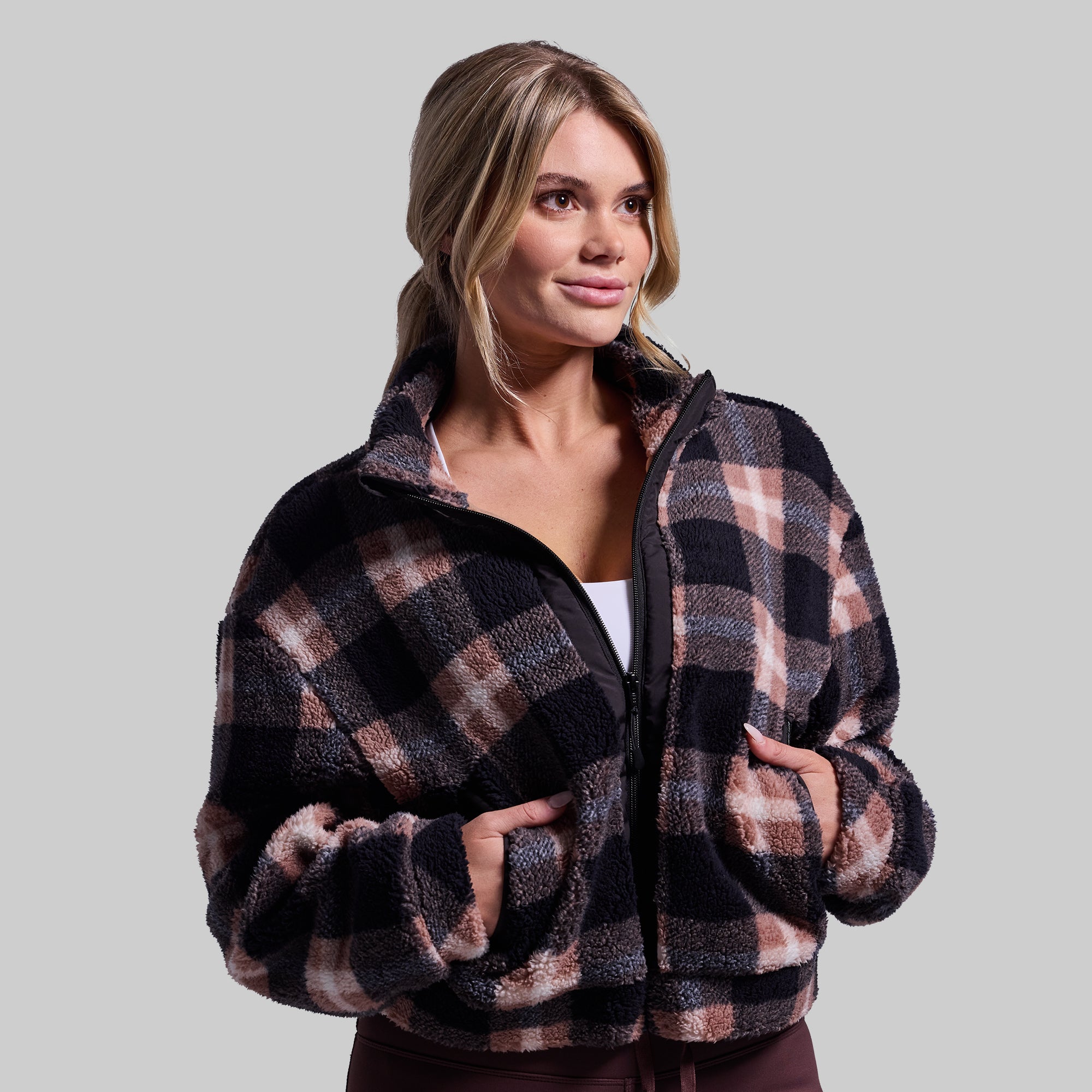 Women's Cropped Fleece Jacket (Kettle)