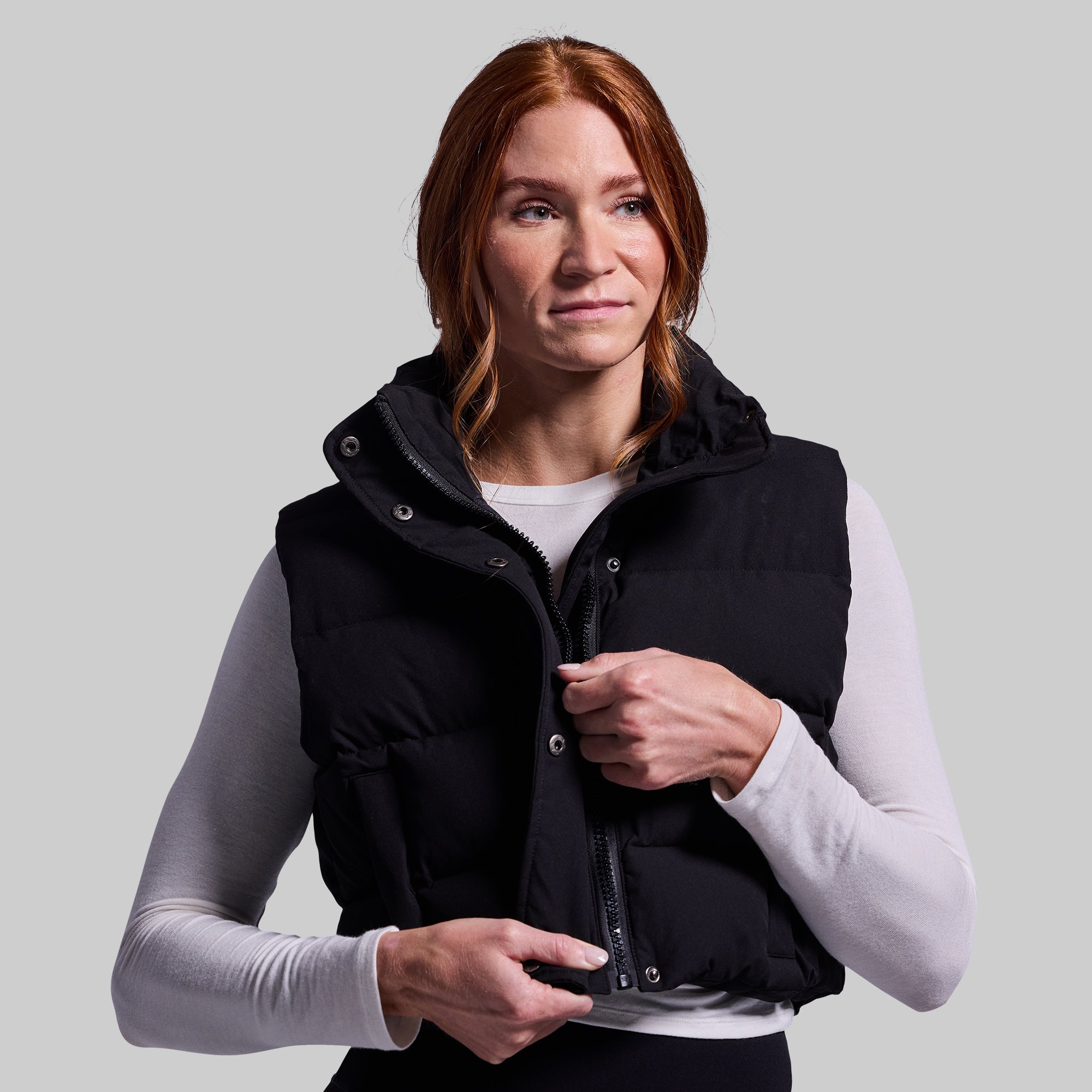 Fireside Cropped Puffer Vest (Black) - Image 7