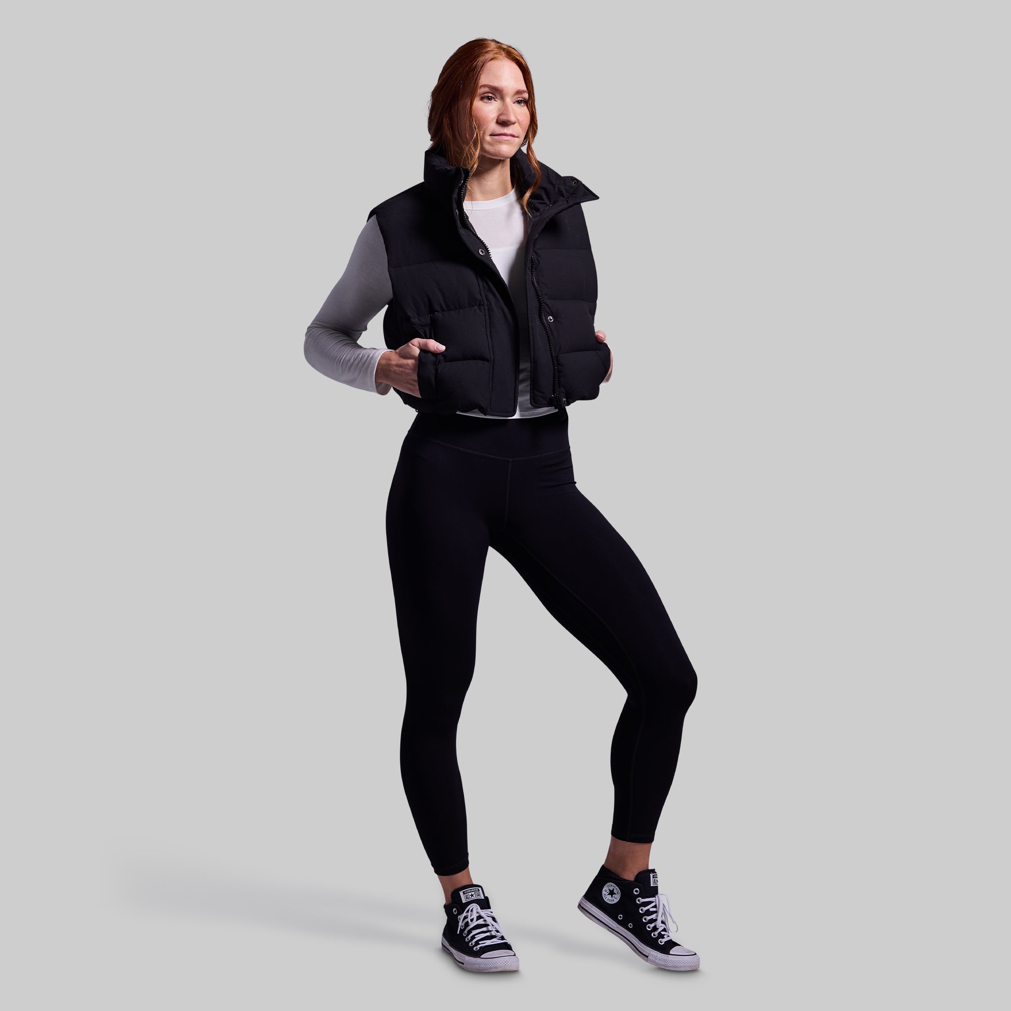 Fireside Cropped Puffer Vest (Black) - Image 8