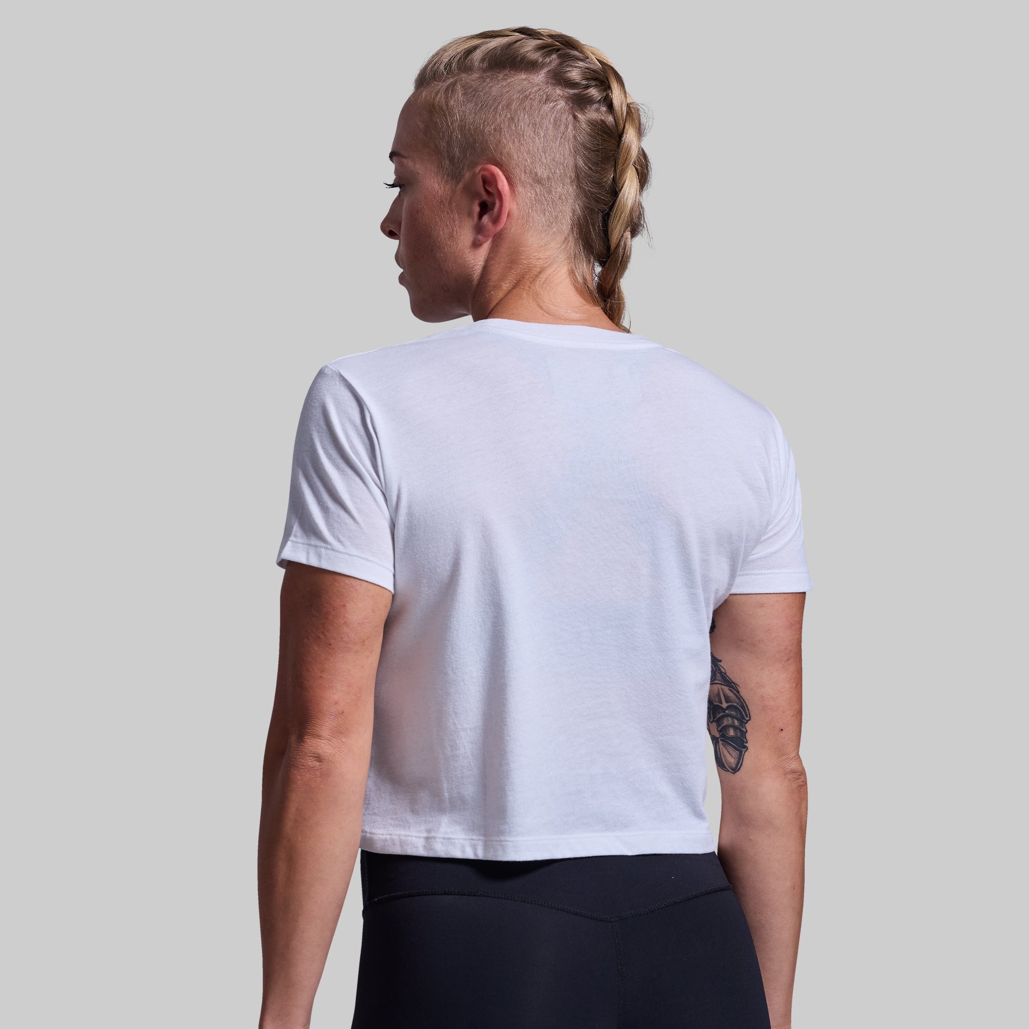 Home of the Brave Crop Tee (White) - Image 2