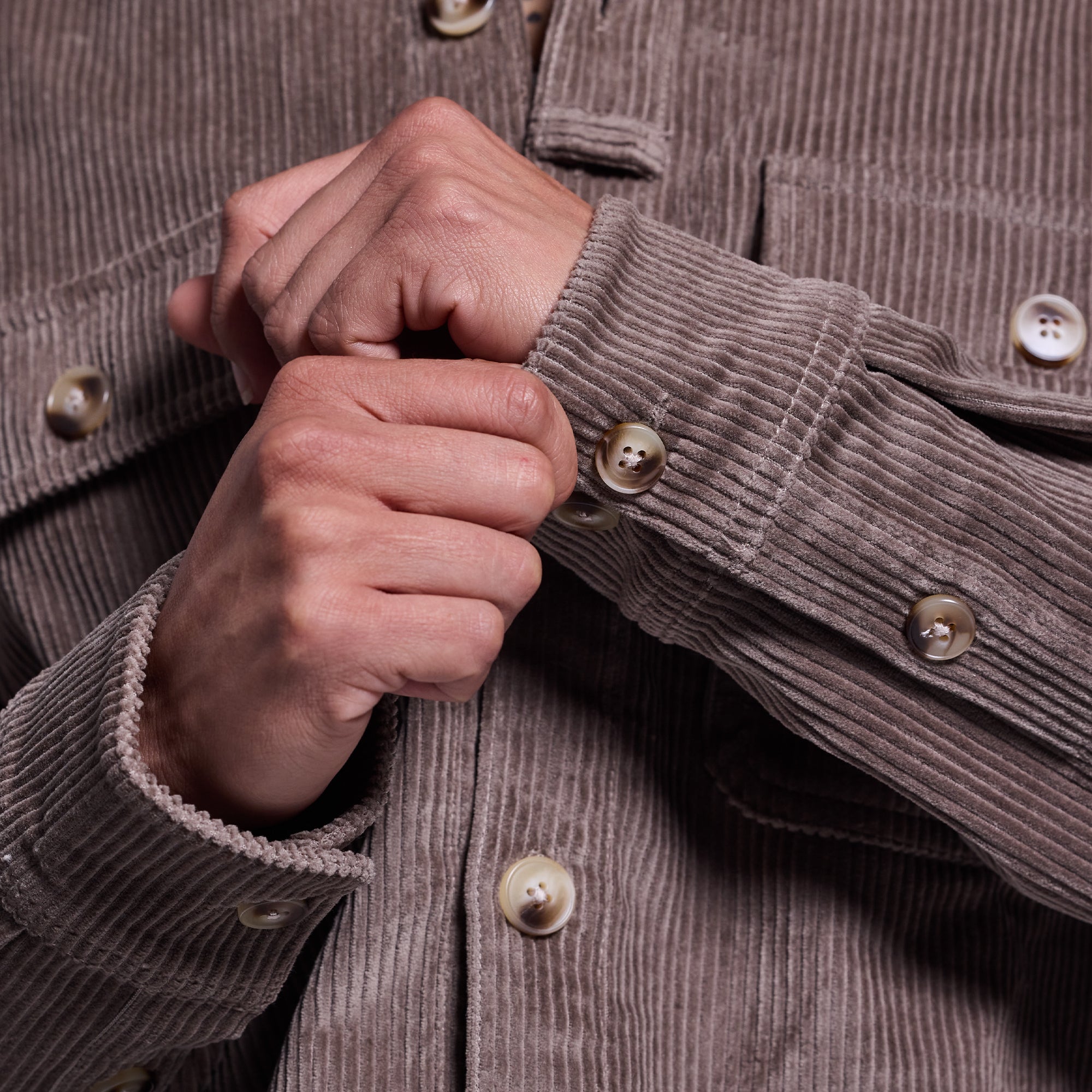 Women's Cropped Corduroy Shirt (Elephant) - Image 7