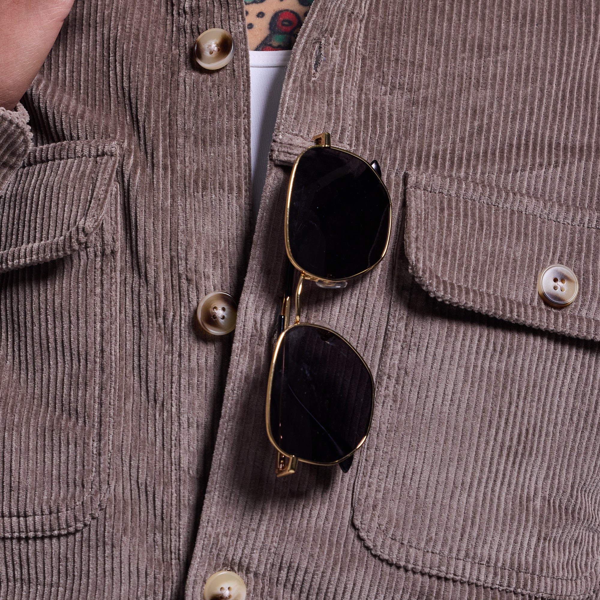 Women's Cropped Corduroy Shirt (Elephant) - Image 6