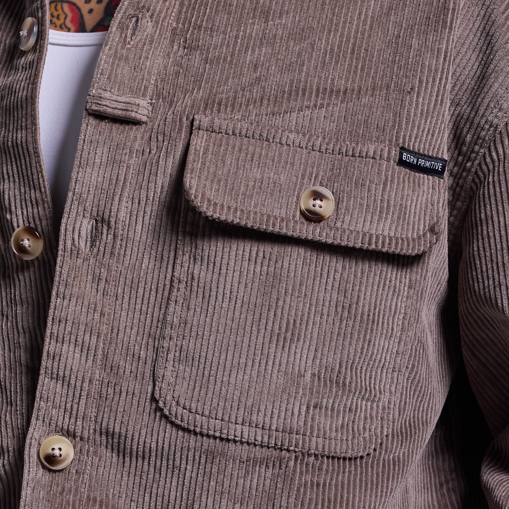 Women's Cropped Corduroy Shirt (Elephant) - Image 8