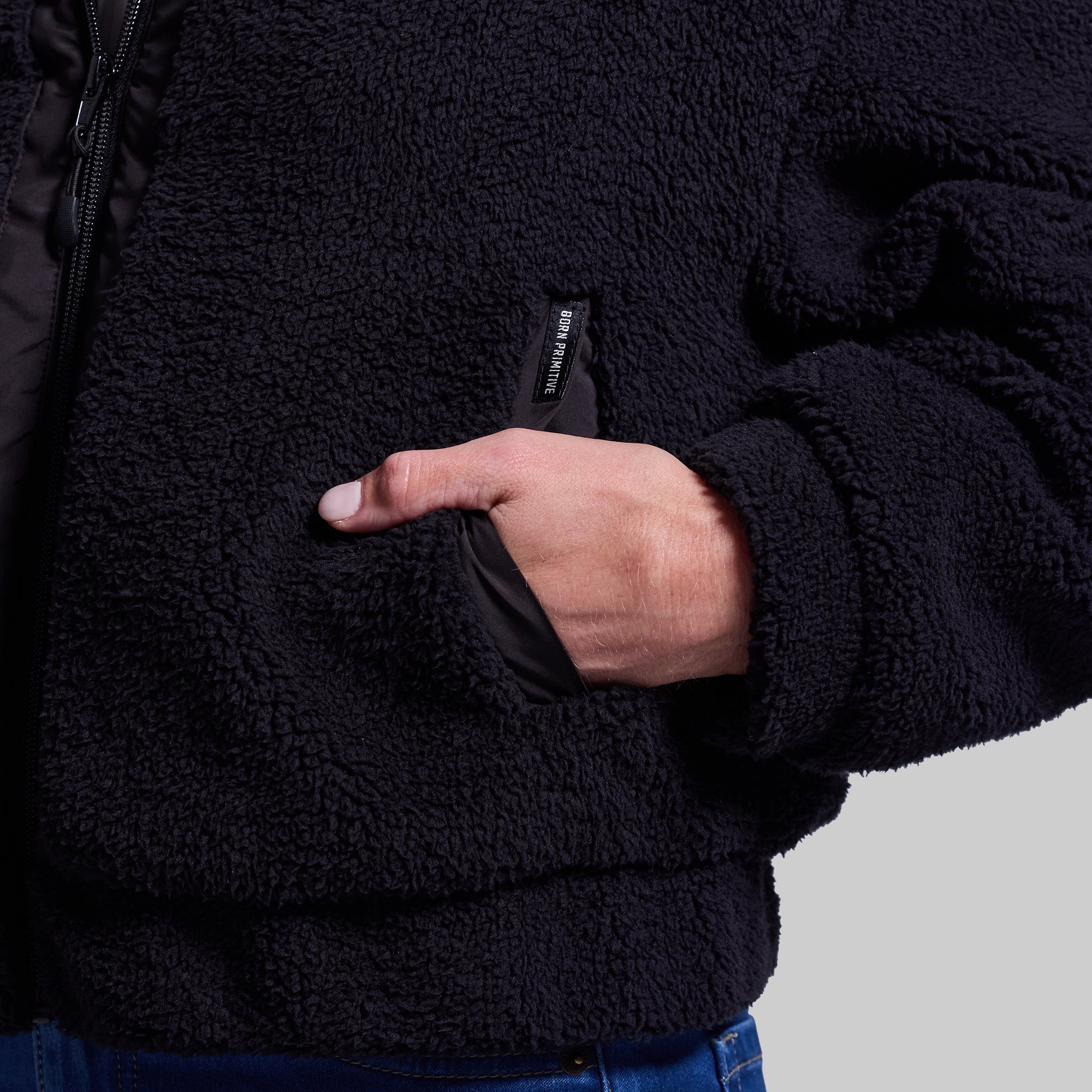 Women's Cropped Fleece Jacket (Black) - Image 5