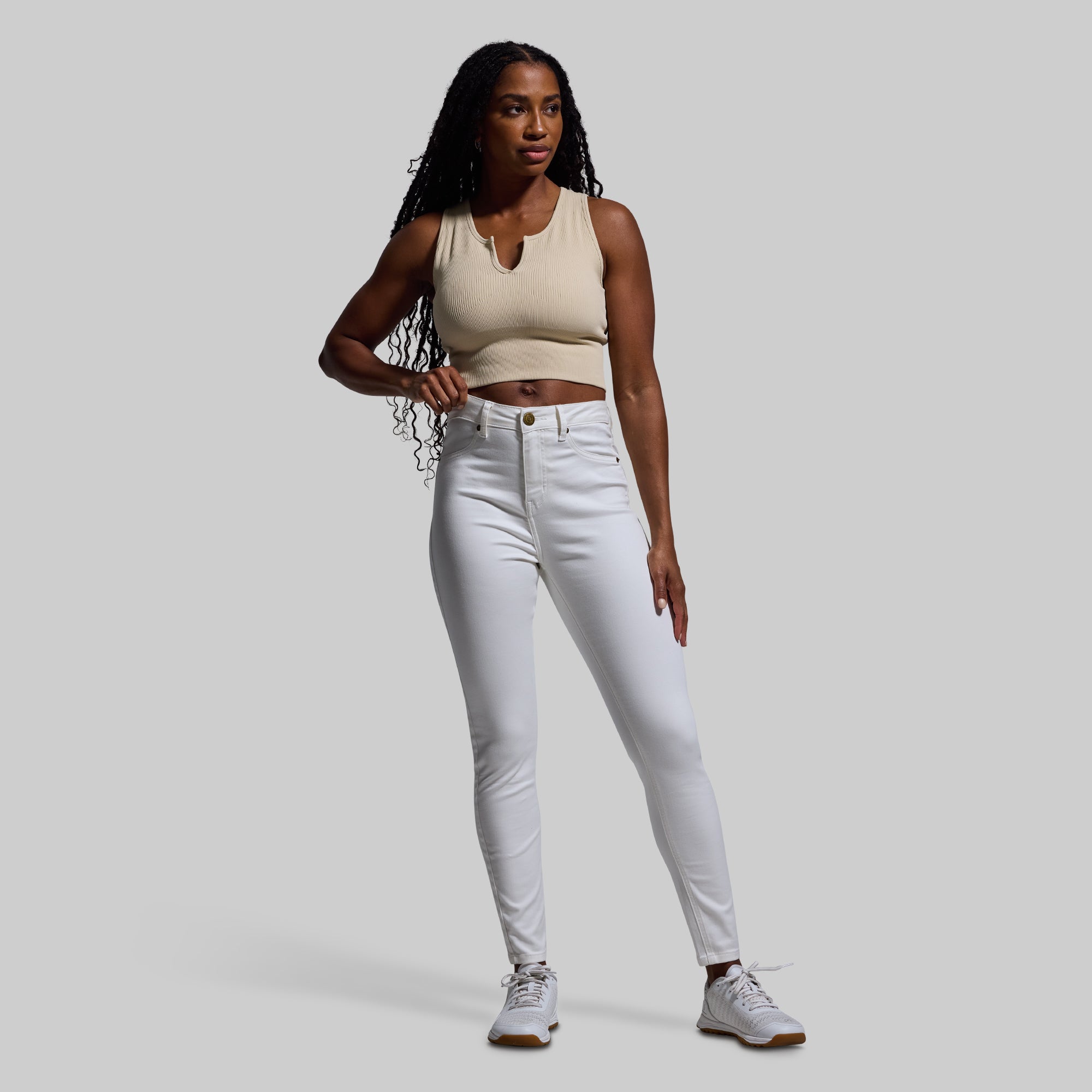 FLEX Stretchy High-Rise Skinny Jean (White) - Image 7