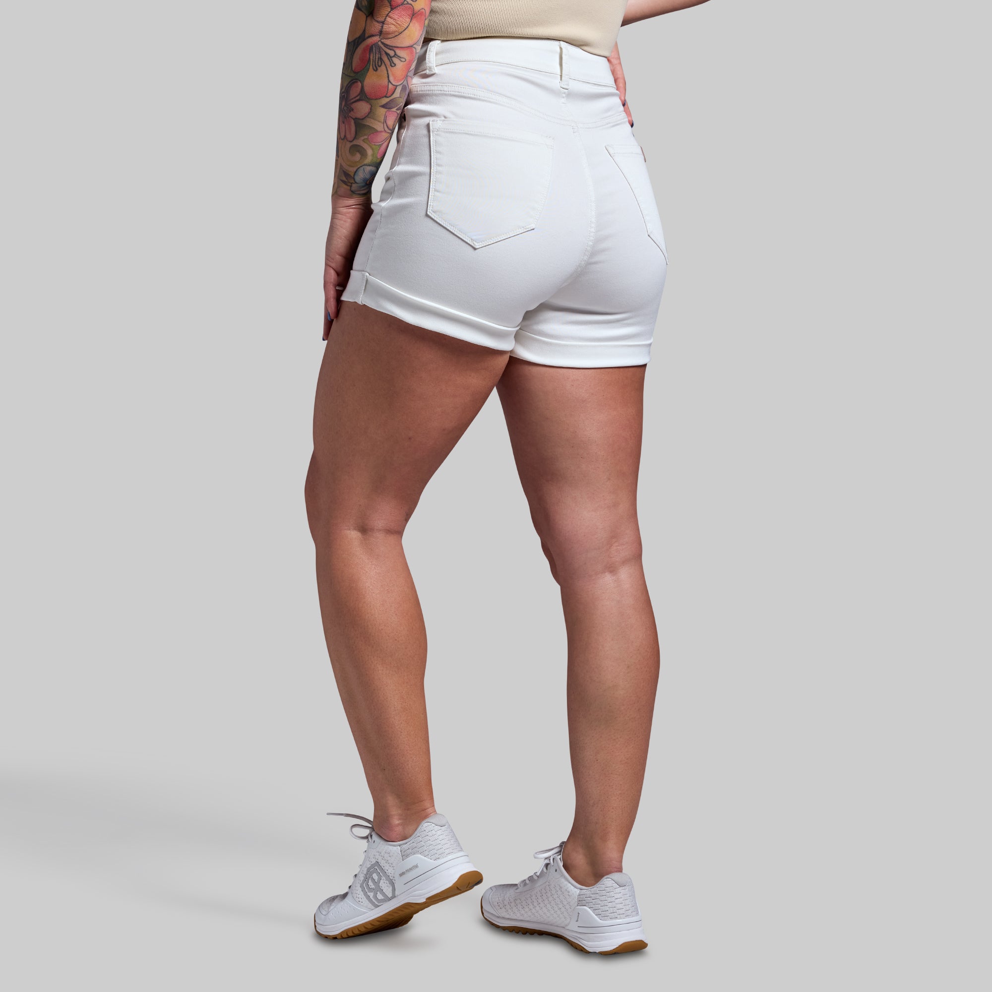 FLEX Stretchy Mom Jean Short (White) - Image 8