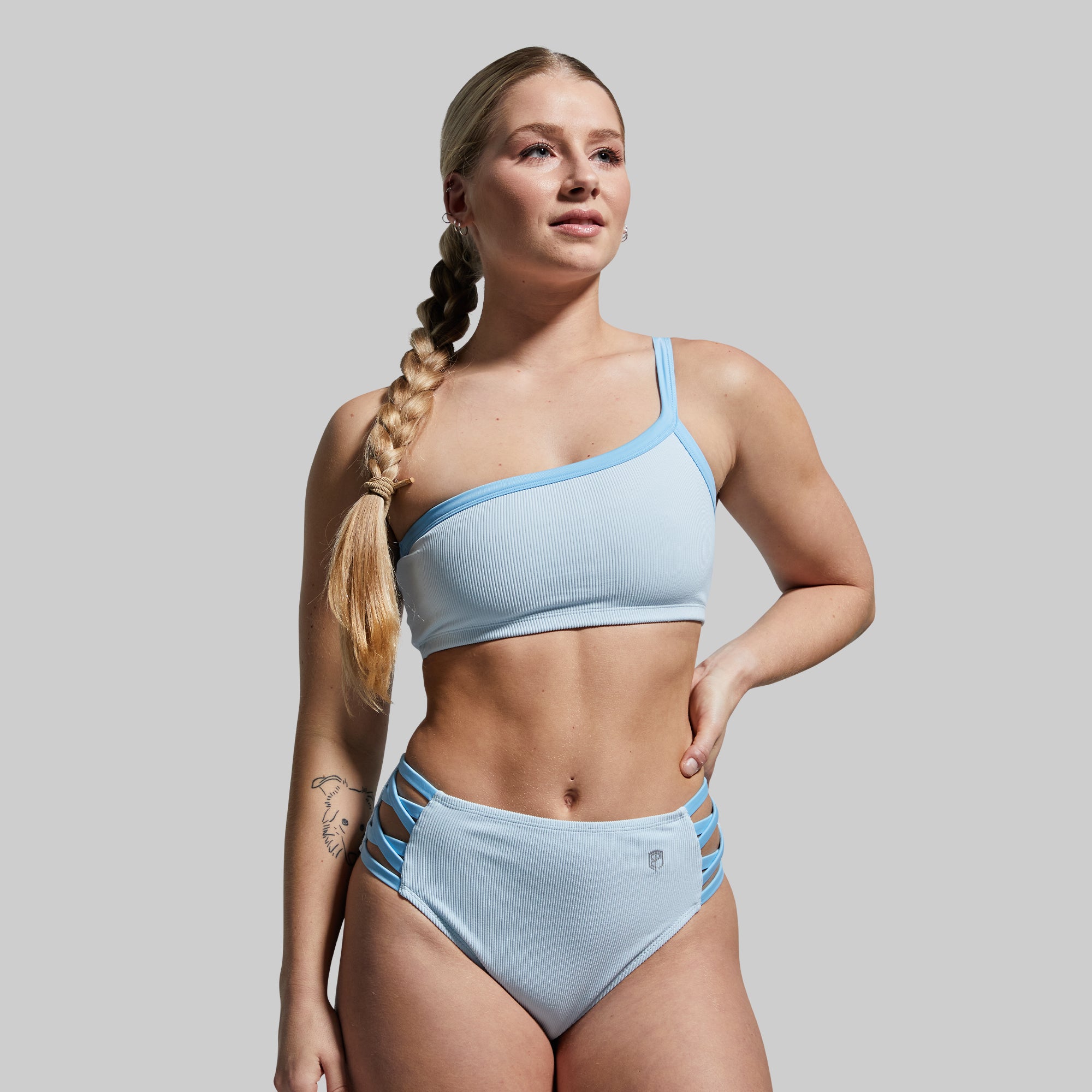 Deep End Bikini Top (Angel Blue Ribbed)