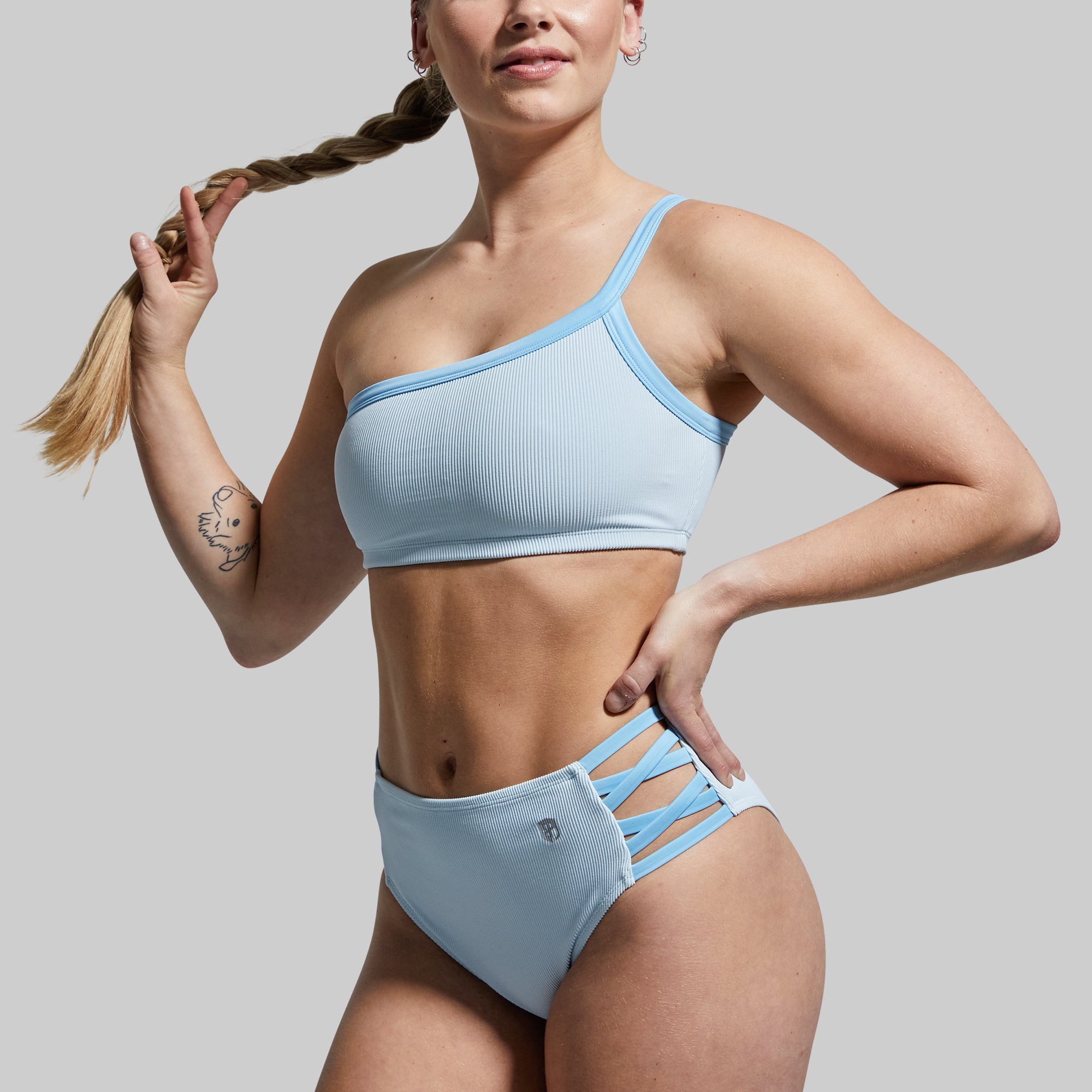 Deep End Bikini Top (Angel Blue Ribbed) - Image 6