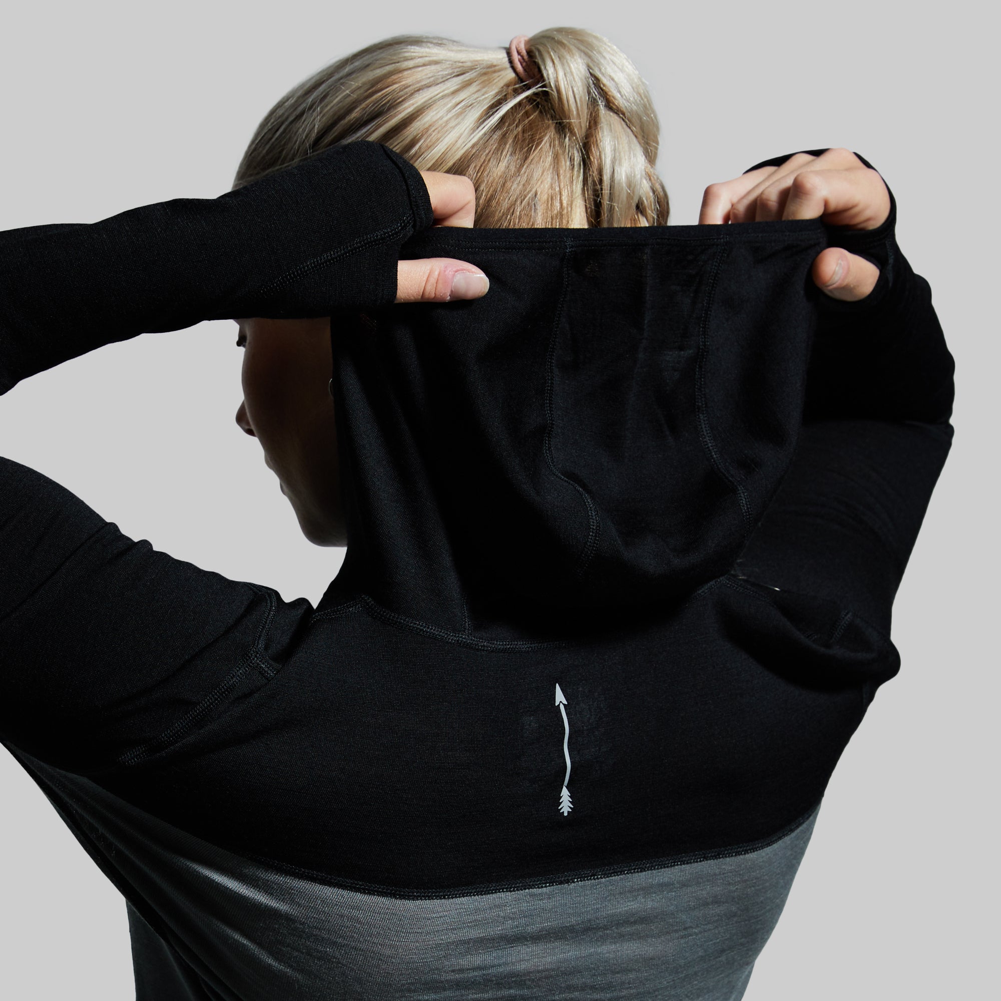 Women's Ridgeline Half Zip Hoodie (Black) - Image 5