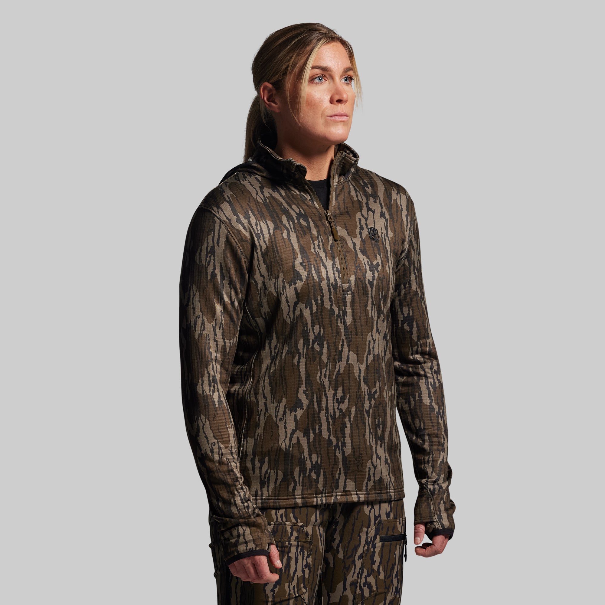 Women's Quiver Half Zip Hoodie 2.0 (Mossy Oak® Original Bottomland®)