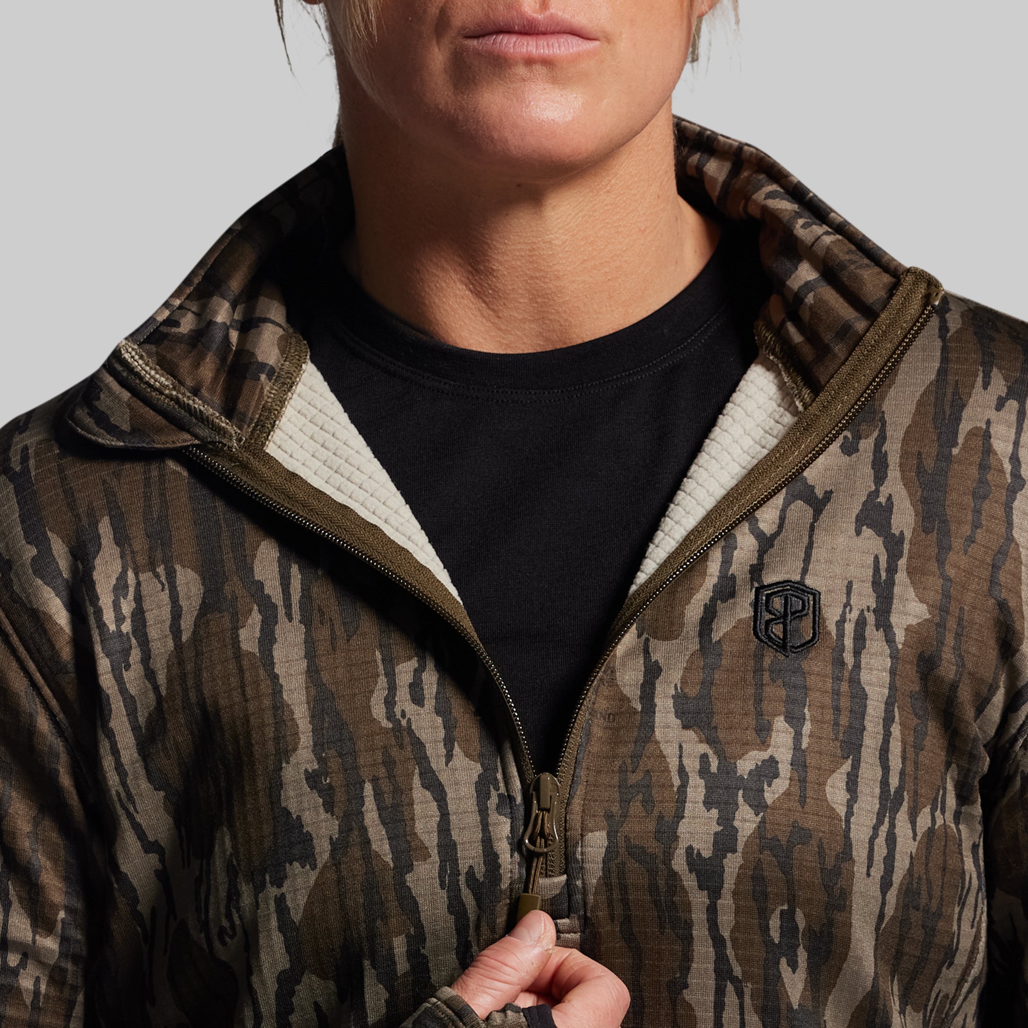 Women's Quiver Half Zip Hoodie 2.0 (Mossy Oak® Original Bottomland®) - Image 4