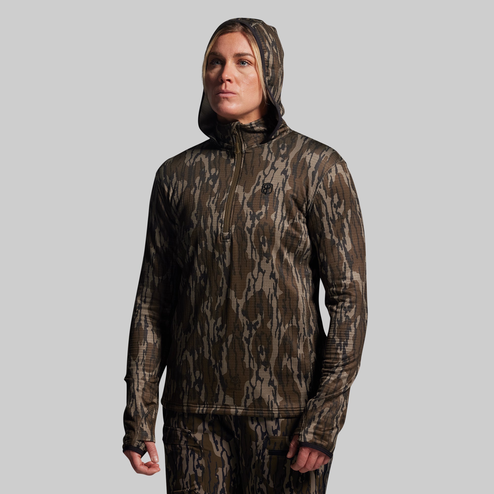 Women's Quiver Half Zip Hoodie 2.0 (Mossy Oak® Original Bottomland®) - Image 8