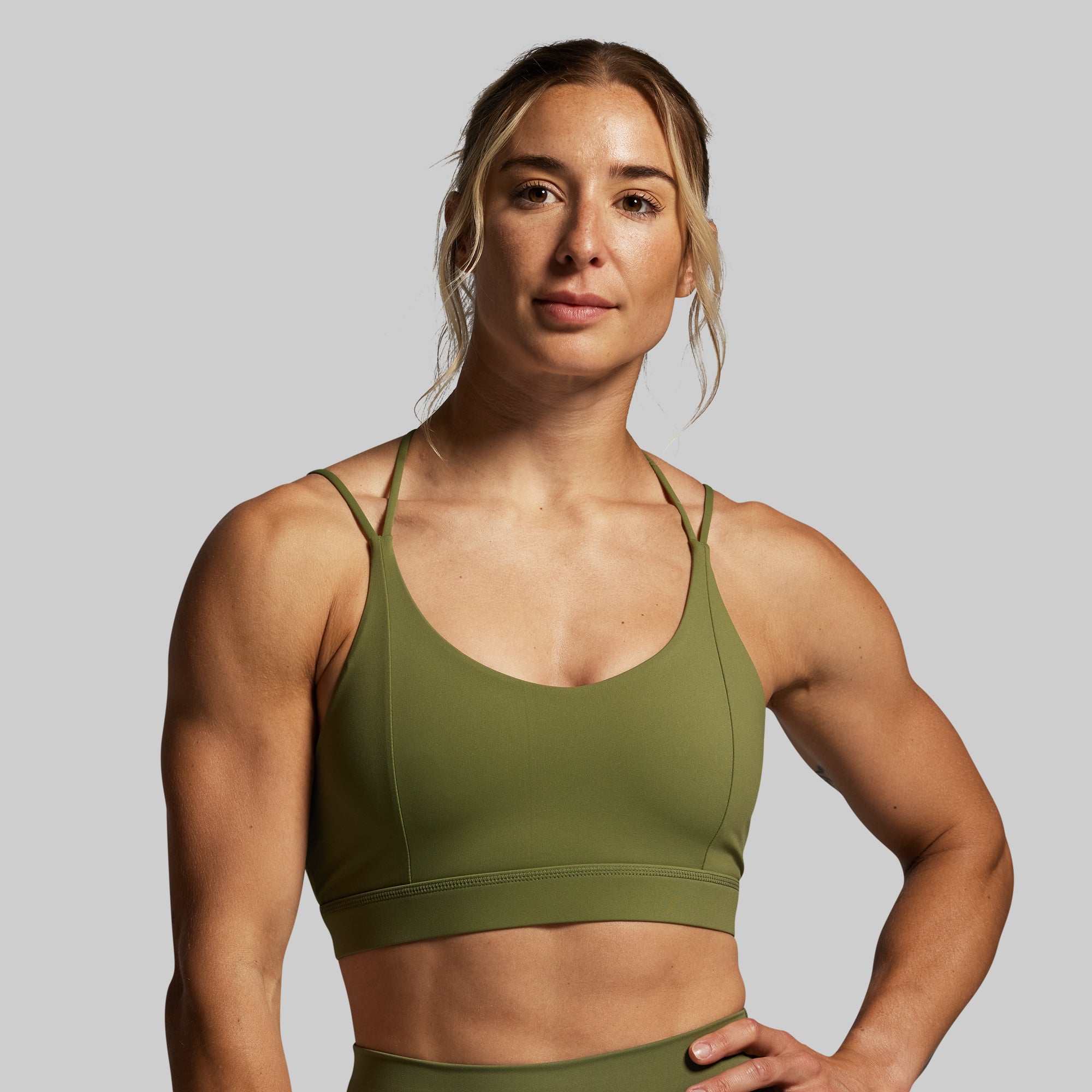 Exhale Sports Bra (Army Green) - Image 2