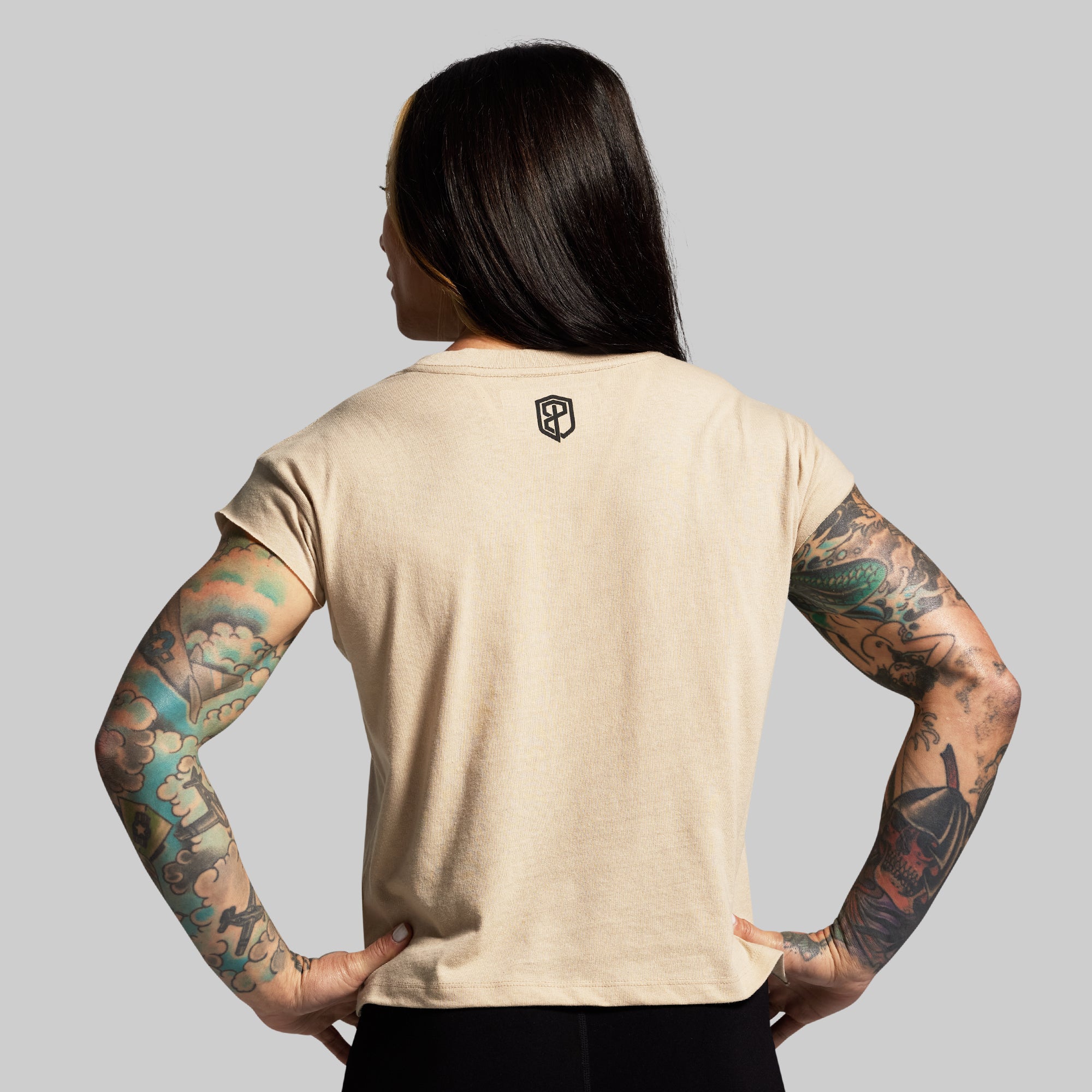 No Excuses Muscle Tee (Tan) - Image 2