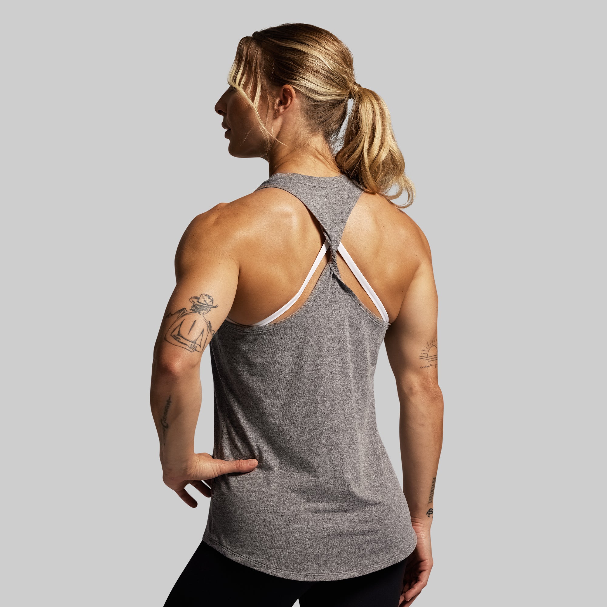 BP Premium Basic Twist Tank (Heather Grey)