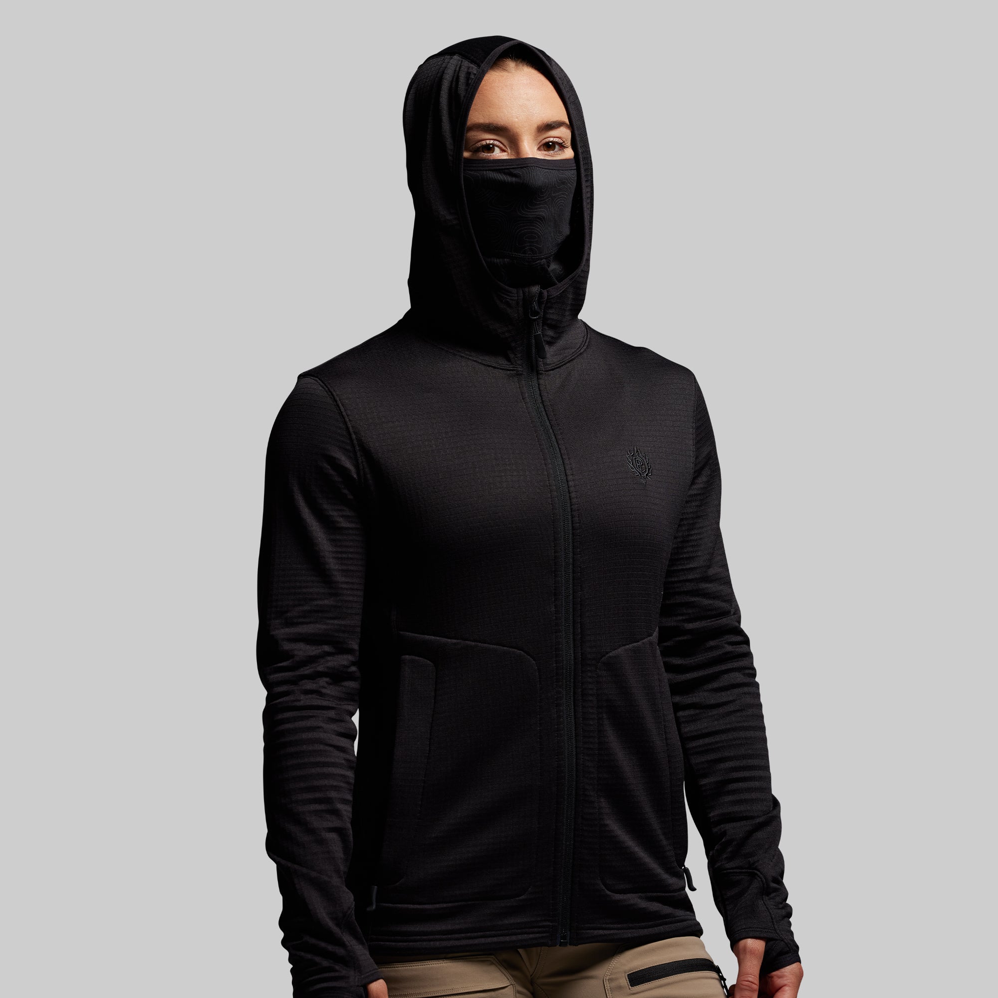 Women's Quiver Full Zip Hoodie 2.0 (Black) - Image 8