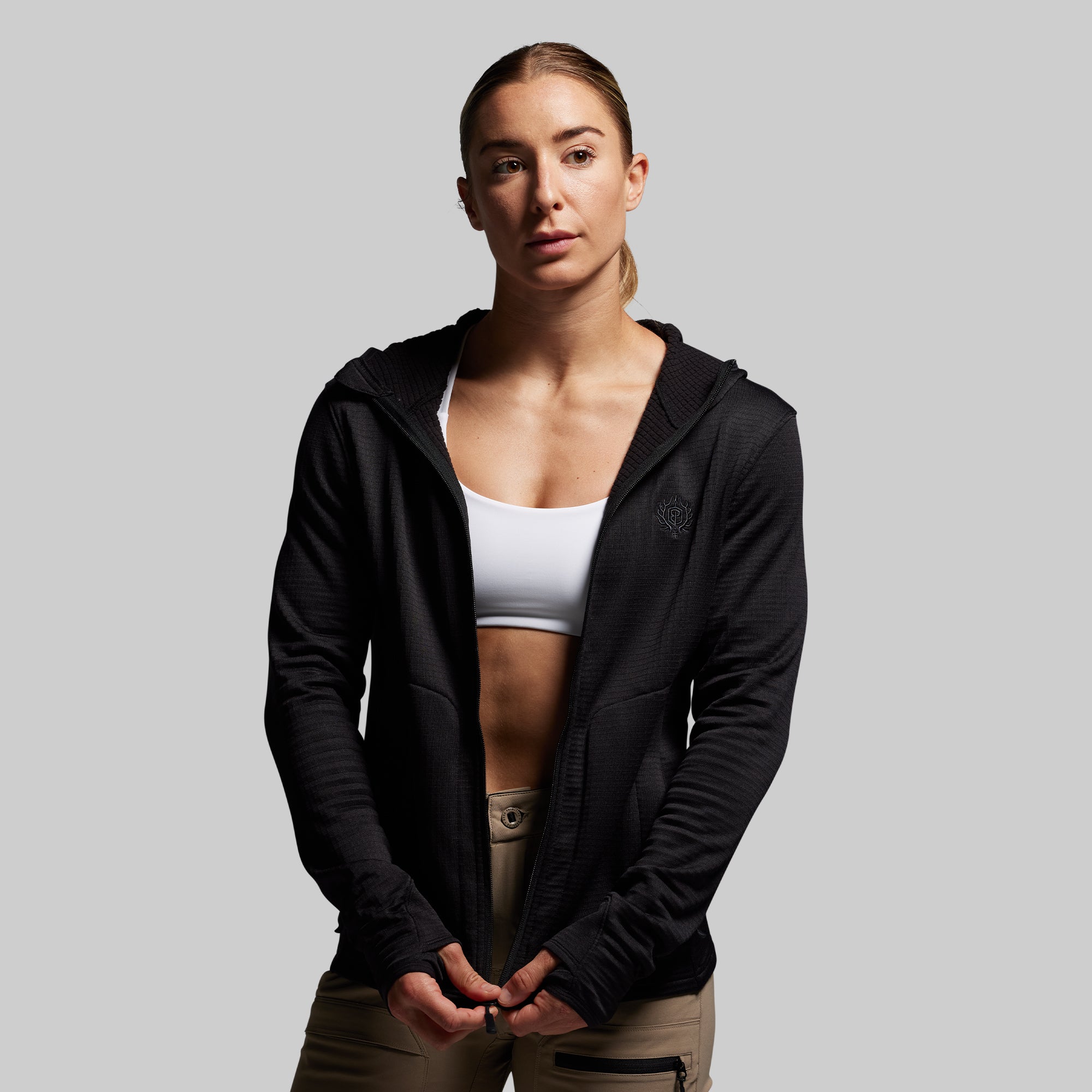 Women's Quiver Full Zip Hoodie 2.0 (Black) - Image 6