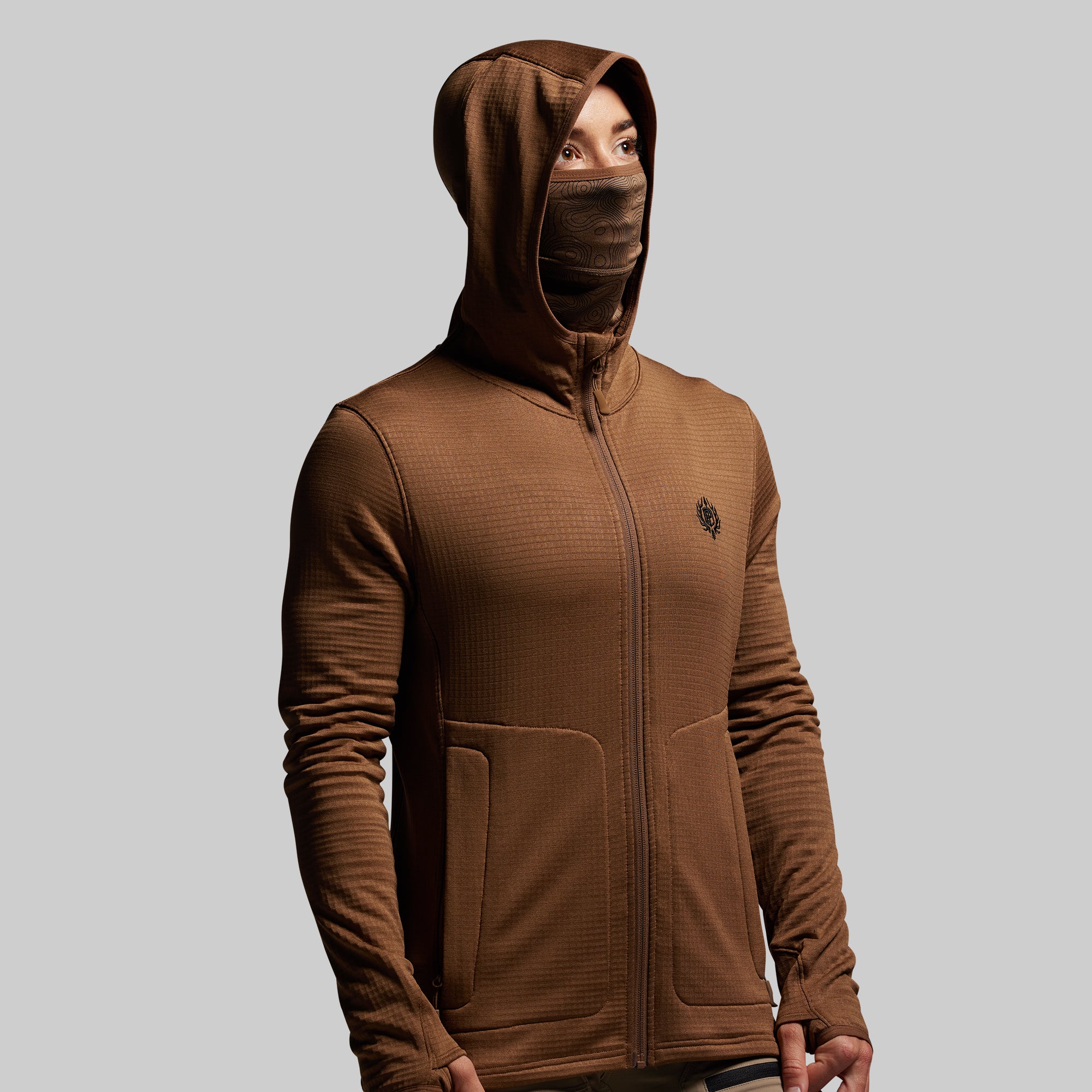 Women's Quiver Full Zip Hoodie 2.0 (Coyote Brown) - Image 8