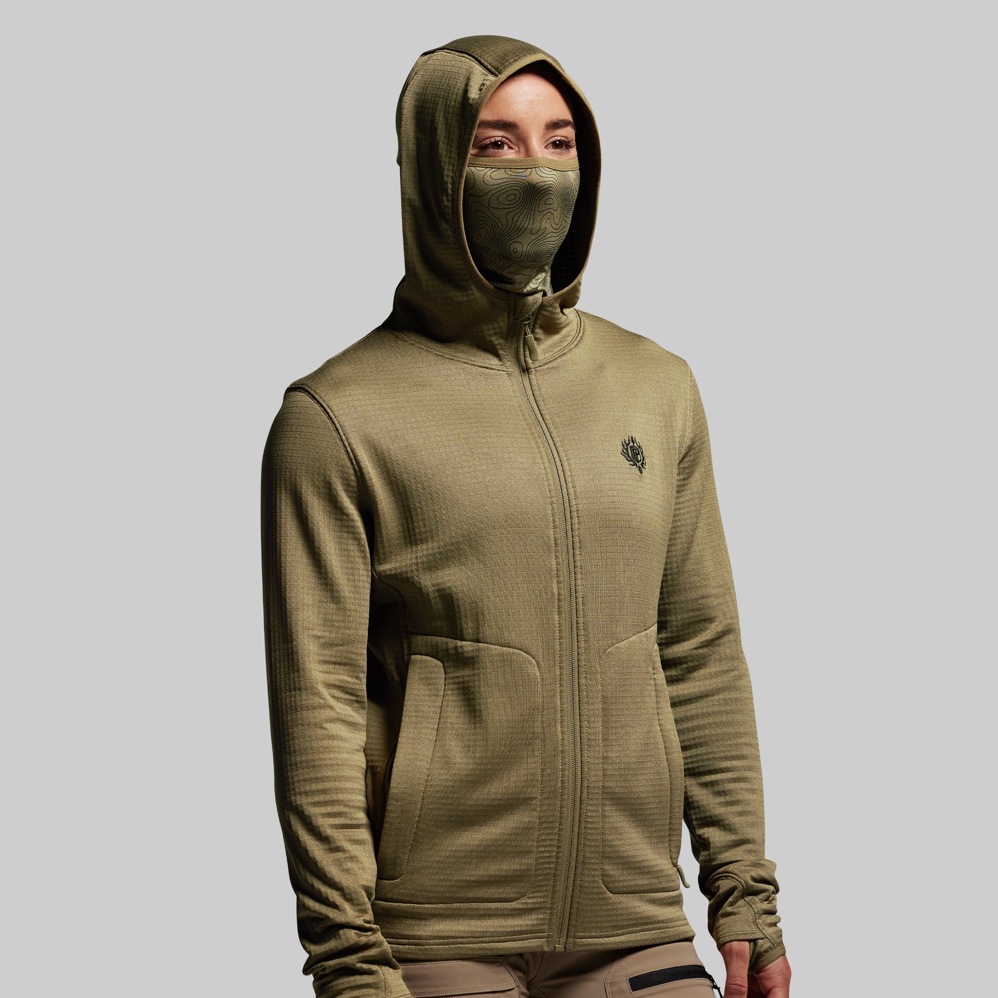 Women's Quiver Full Zip Hoodie 2.0 (OD Green) - Image 8