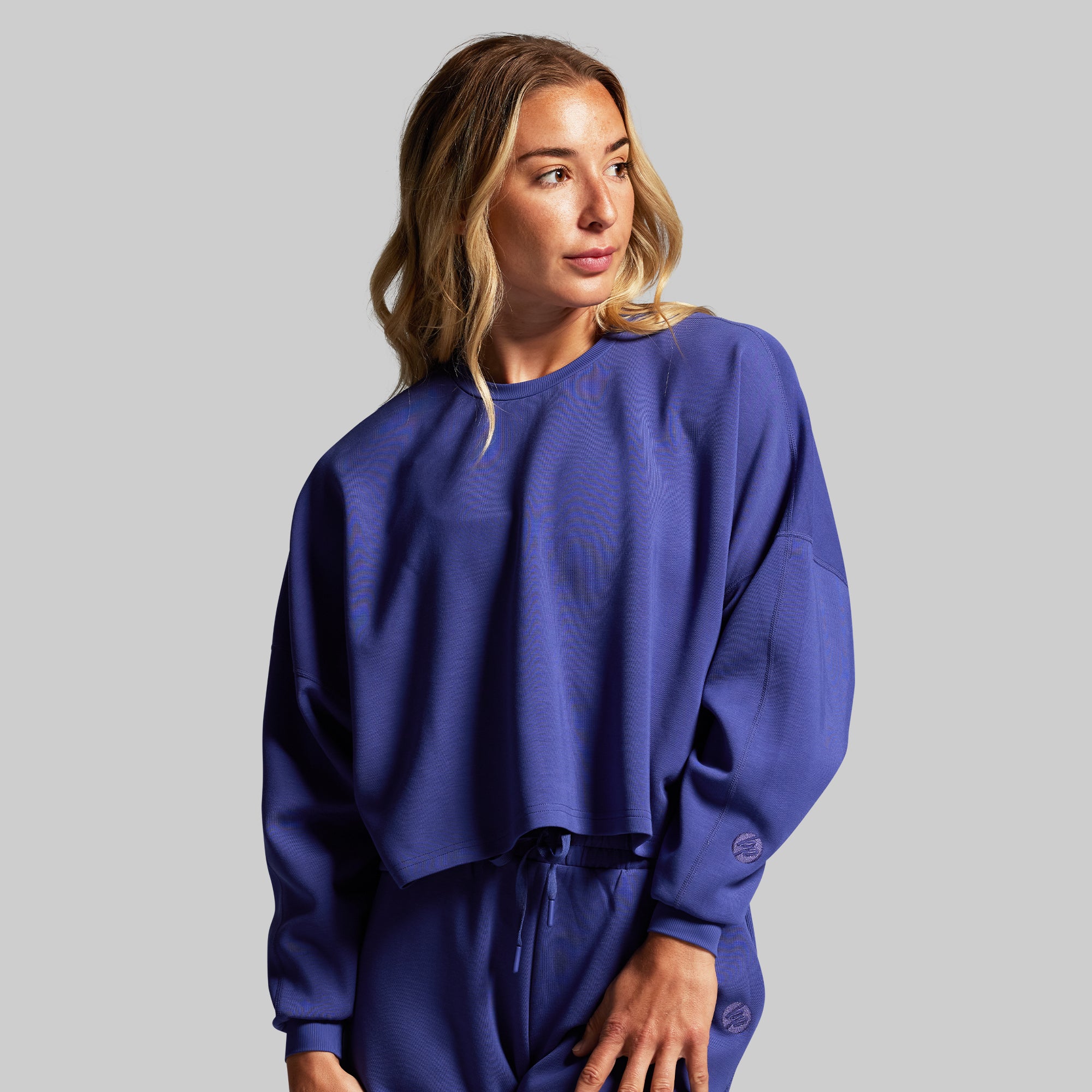 Lounge Lux Cropped Pullover (Deep Sky) - Image 5