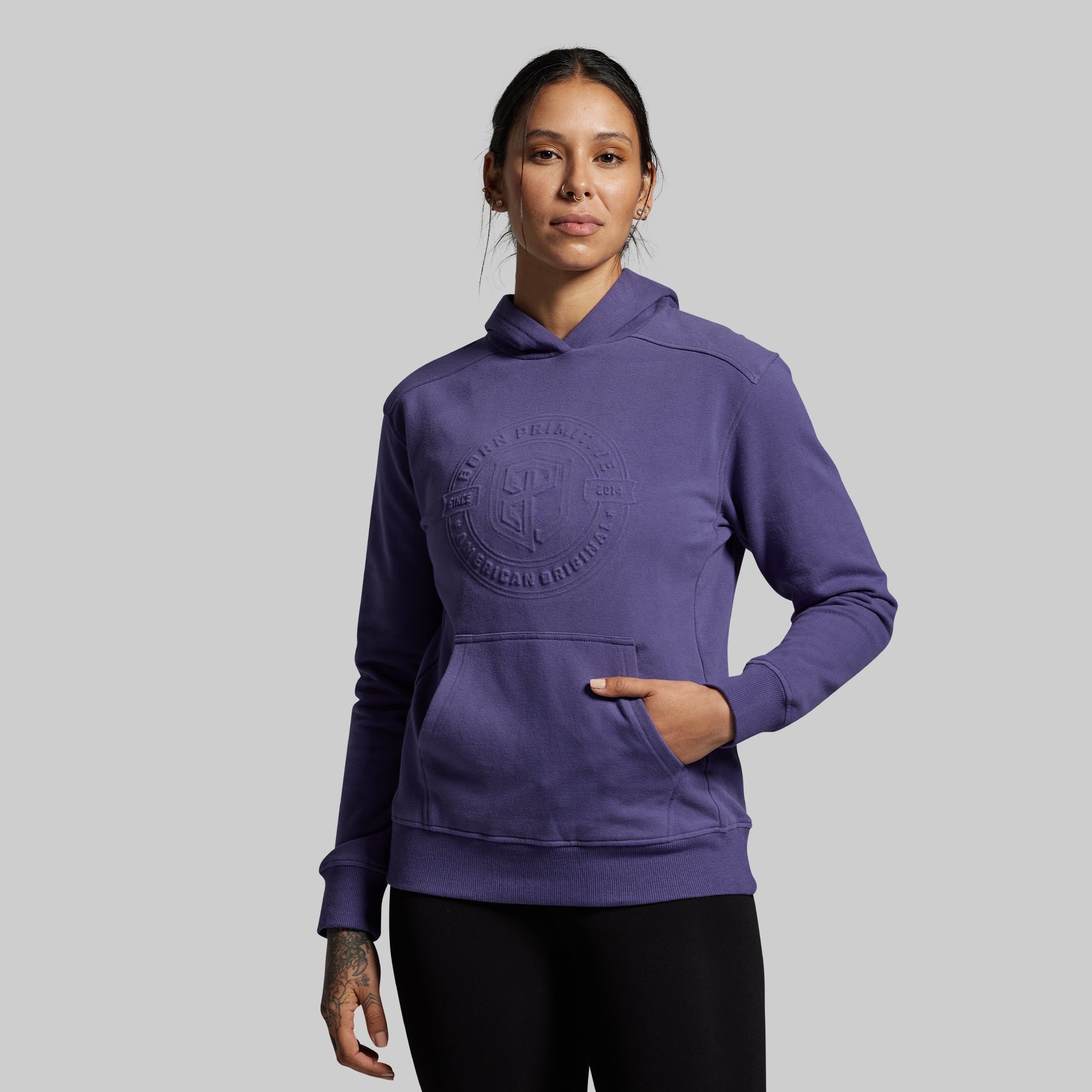 American Original Embossed Women's Unmatched Hoodie (Deep Sky) - Image 3